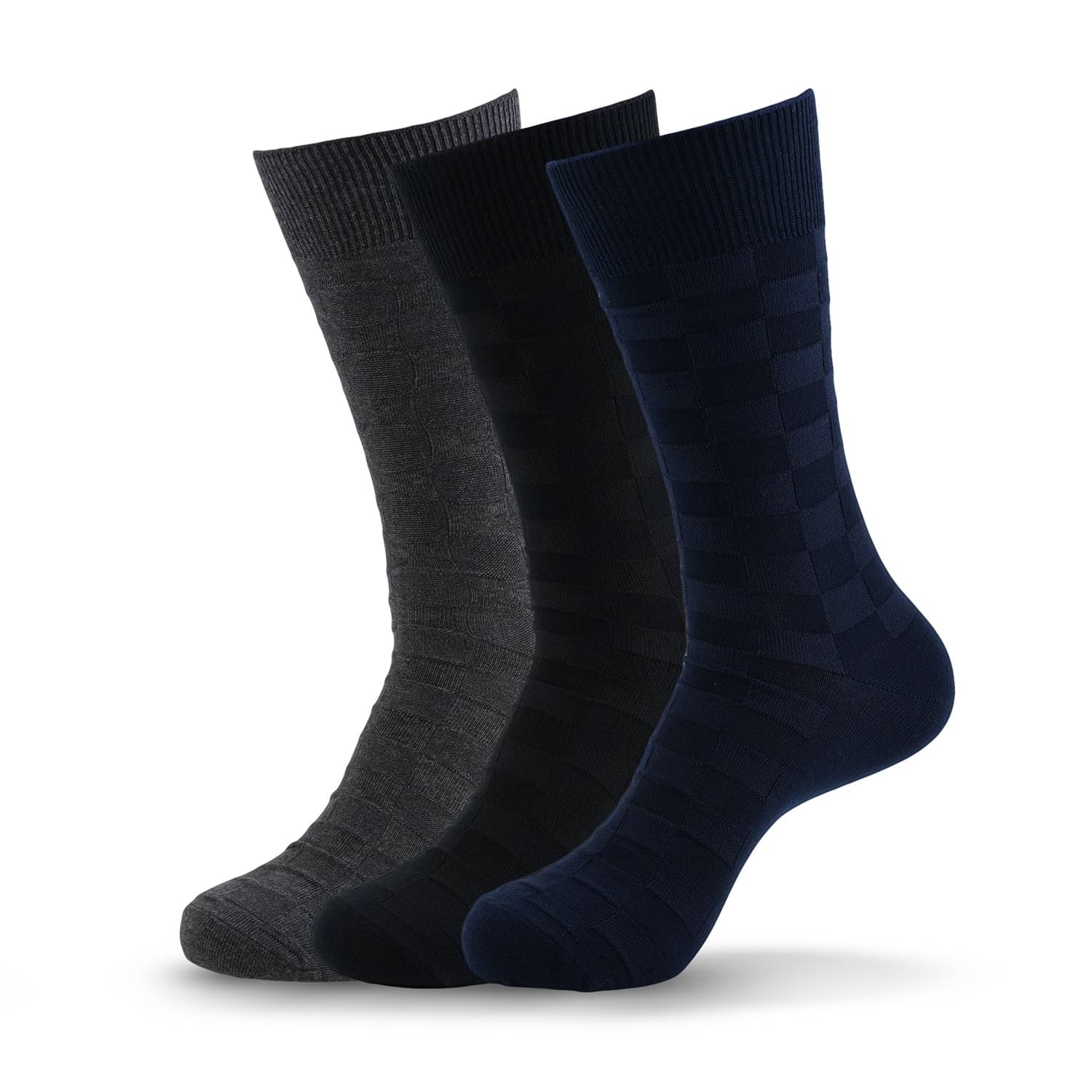SOCKSXPRESS Pack of 3 Men's Cotton Mid Length Socks ( Black ) SOCKSXPRESS Pack of 3 Men's Cotton Mid Length Socks ( Black )