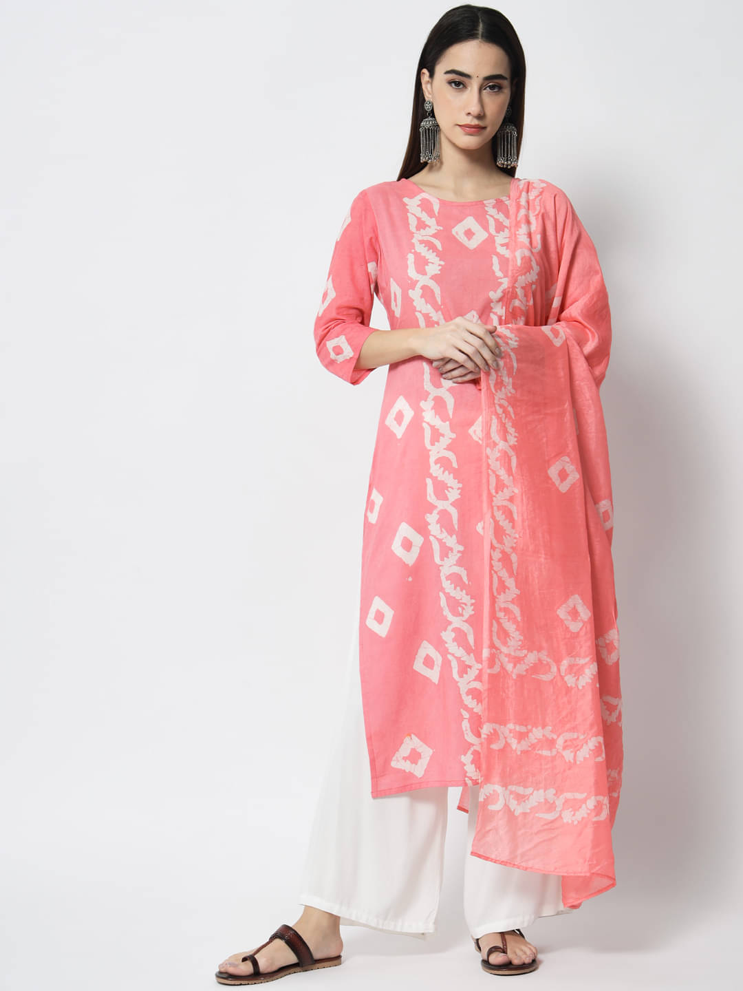 Sitaram Designer Cotton Printed Kurti With Palazzo Women's Stitched Salwar Suit - Pink ( Pack of 1 )     			Sitaram Designer Cotton Printed Kurti With Palazzo Women's Stitched Salwar Suit - Pink ( Pack of 1 )