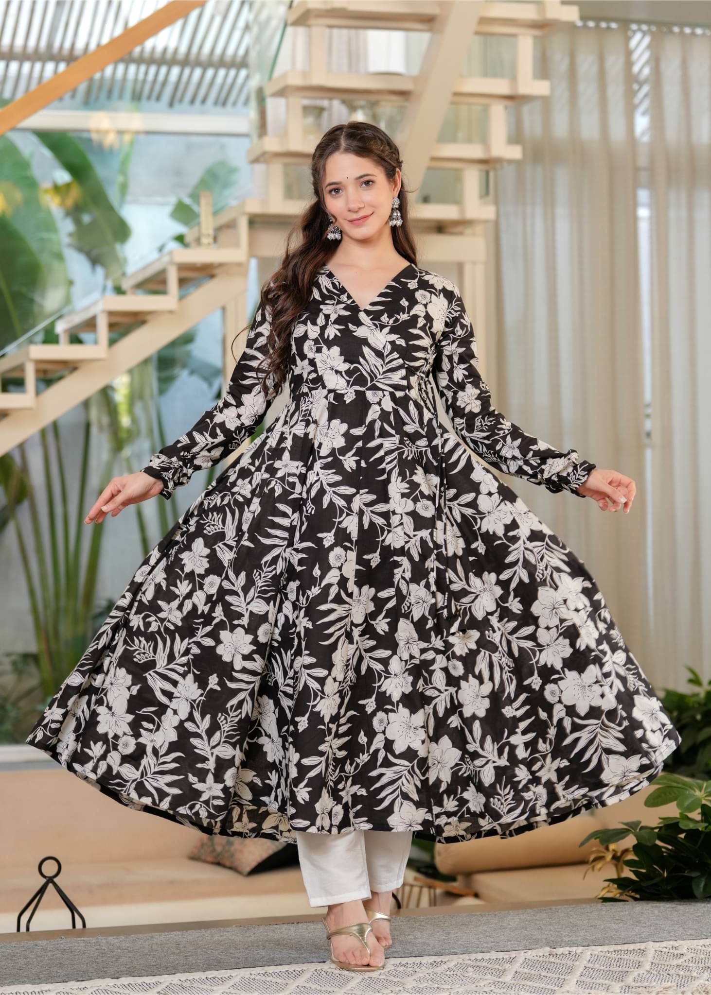 Sitaram Designer Cotton Printed Kurti With Pants Women's Stitched Salwar Suit - Black ( Pack of 1 ) Sitaram Designer Cotton Printed Kurti With Pants Women's Stitched Salwar Suit - Black ( Pack of 1 )