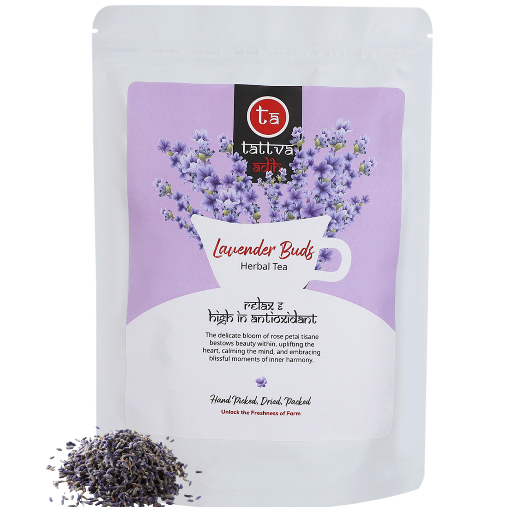 Tattva Adih Lavender Tea Loose Leaf 50 gm     			Tattva Adih Lavender Tea Loose Leaf 50 gm
