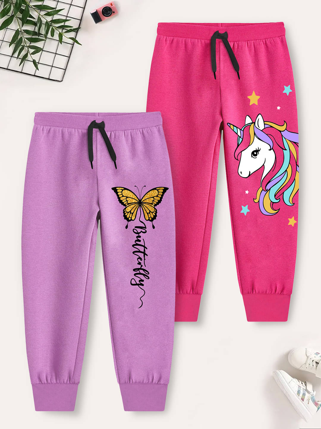     			Trampoline Pack of 2 Girls Cotton Blend Joggers ( Colors )