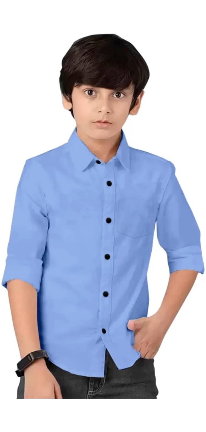     			ZAKAR STYLE Pack of 1 Boys 100% Cotton Full Sleeves Shirt ( Sky Blue )