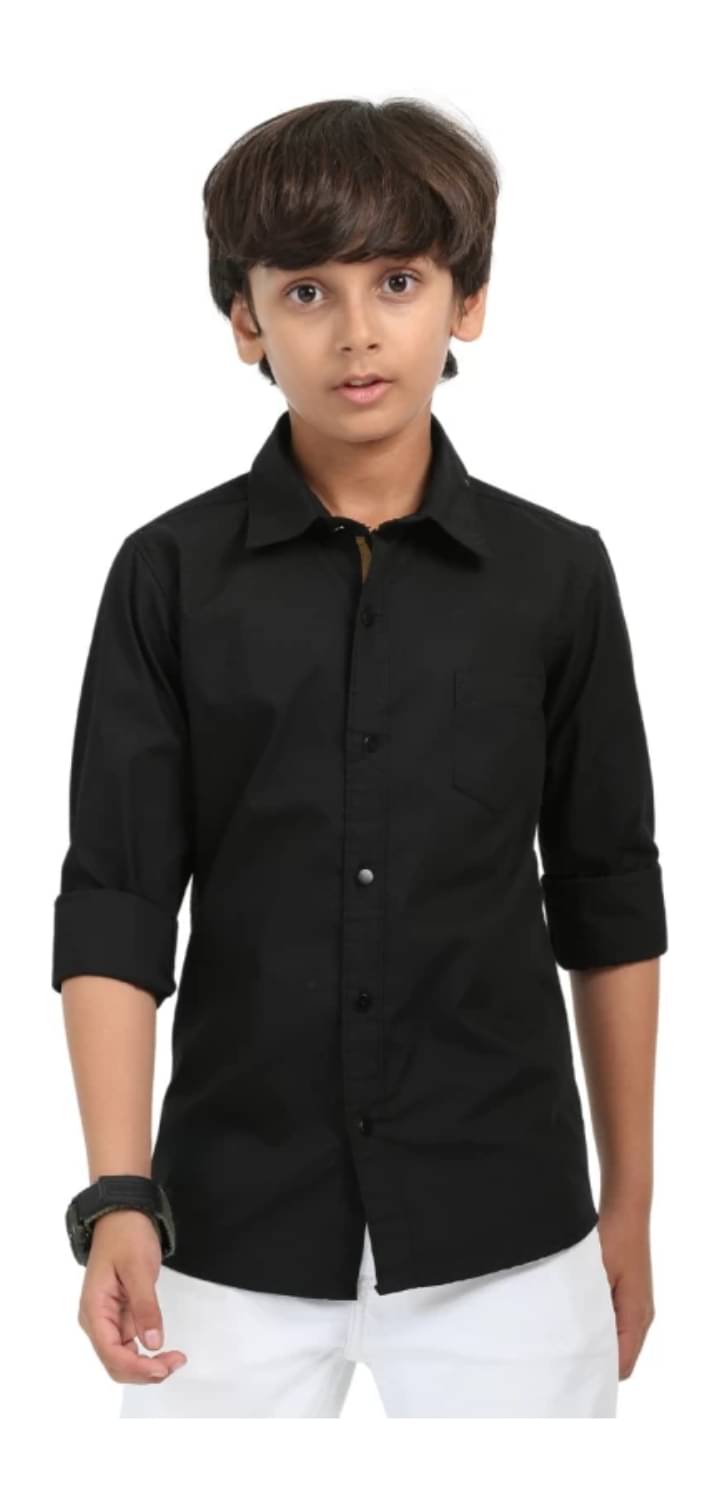     			ZAKAR STYLE Pack of 1 Boys Cotton Blend Full Sleeves Shirt ( Black )