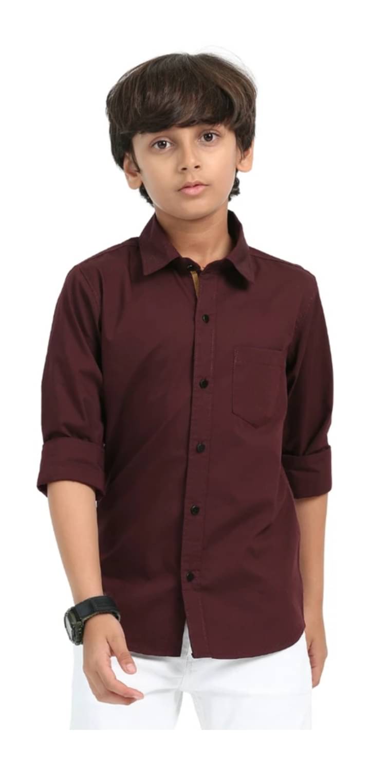     			ZAKAR STYLE Pack of 1 Boys Cotton Blend Full Sleeves Shirt ( Brown )