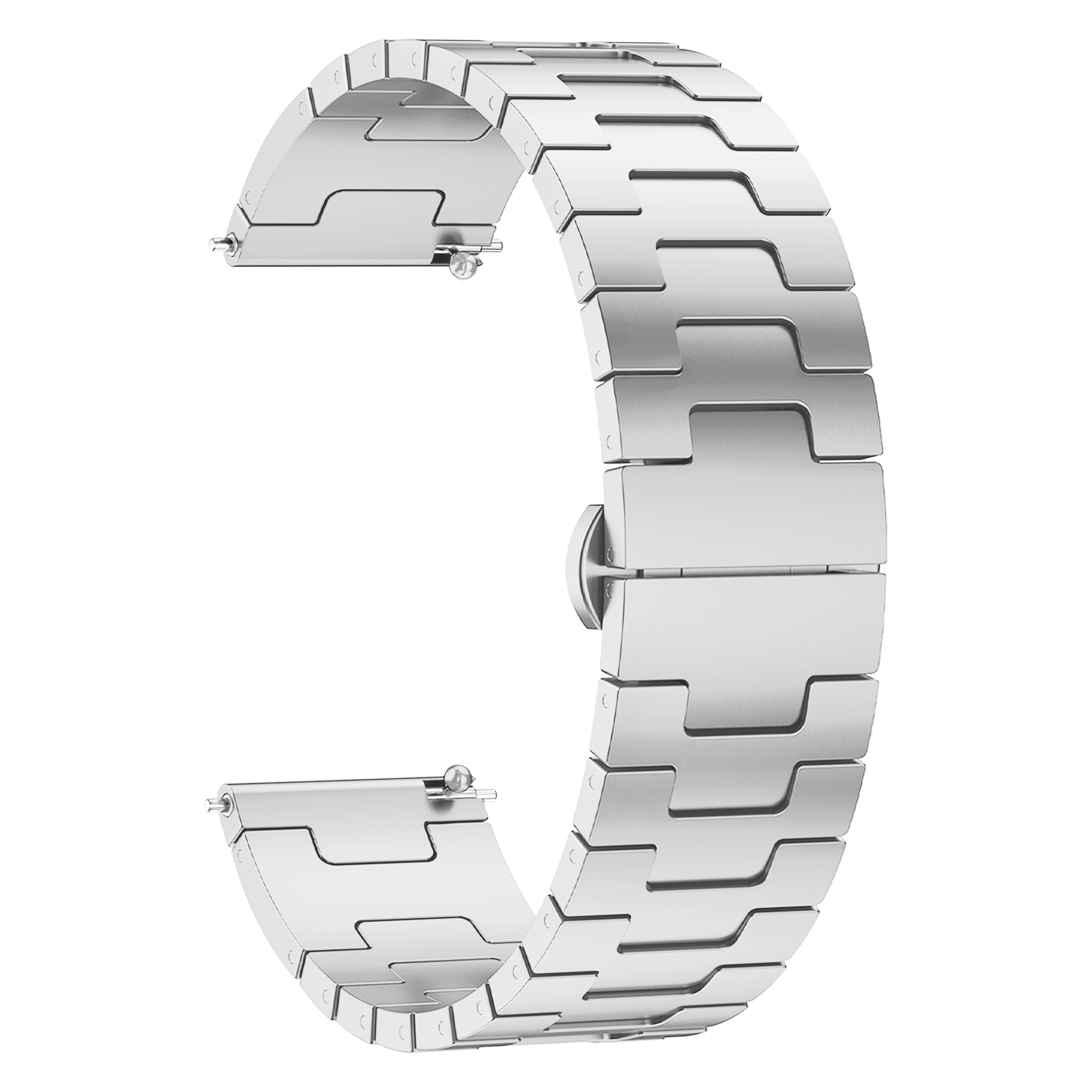 ACM Watch Strap Metal Stainless Steel 22mm compatible with Boult Crown R Pro Smartwatch Belt Luxury Band Silver ACM Watch Strap Metal Stainless Steel 22mm compatible with Boult Crown R Pro Smartwatch Belt Luxury Band Silver