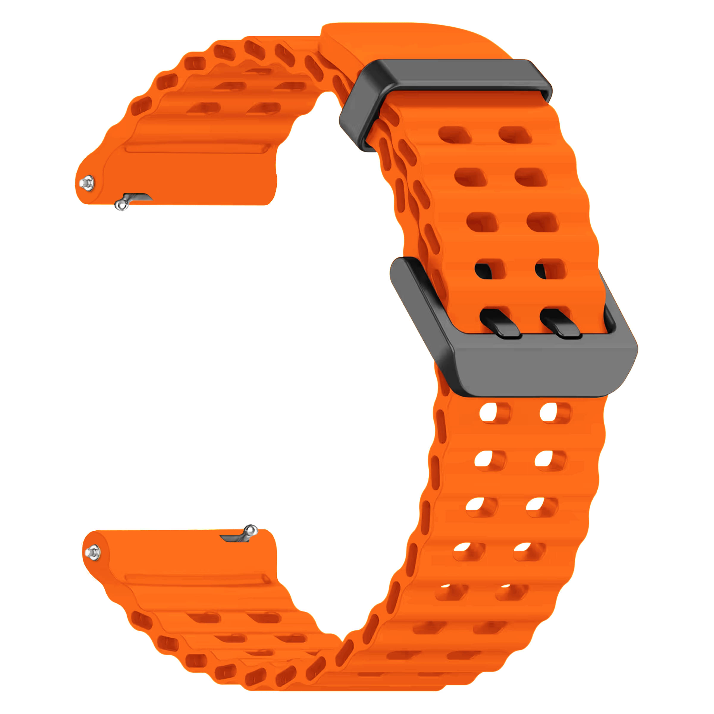     			ACM Watch Strap Silicone Belt 20mm compatible with Fire-Boltt Mystic Bsw082 Smartwatch Sports Classic Band Orange