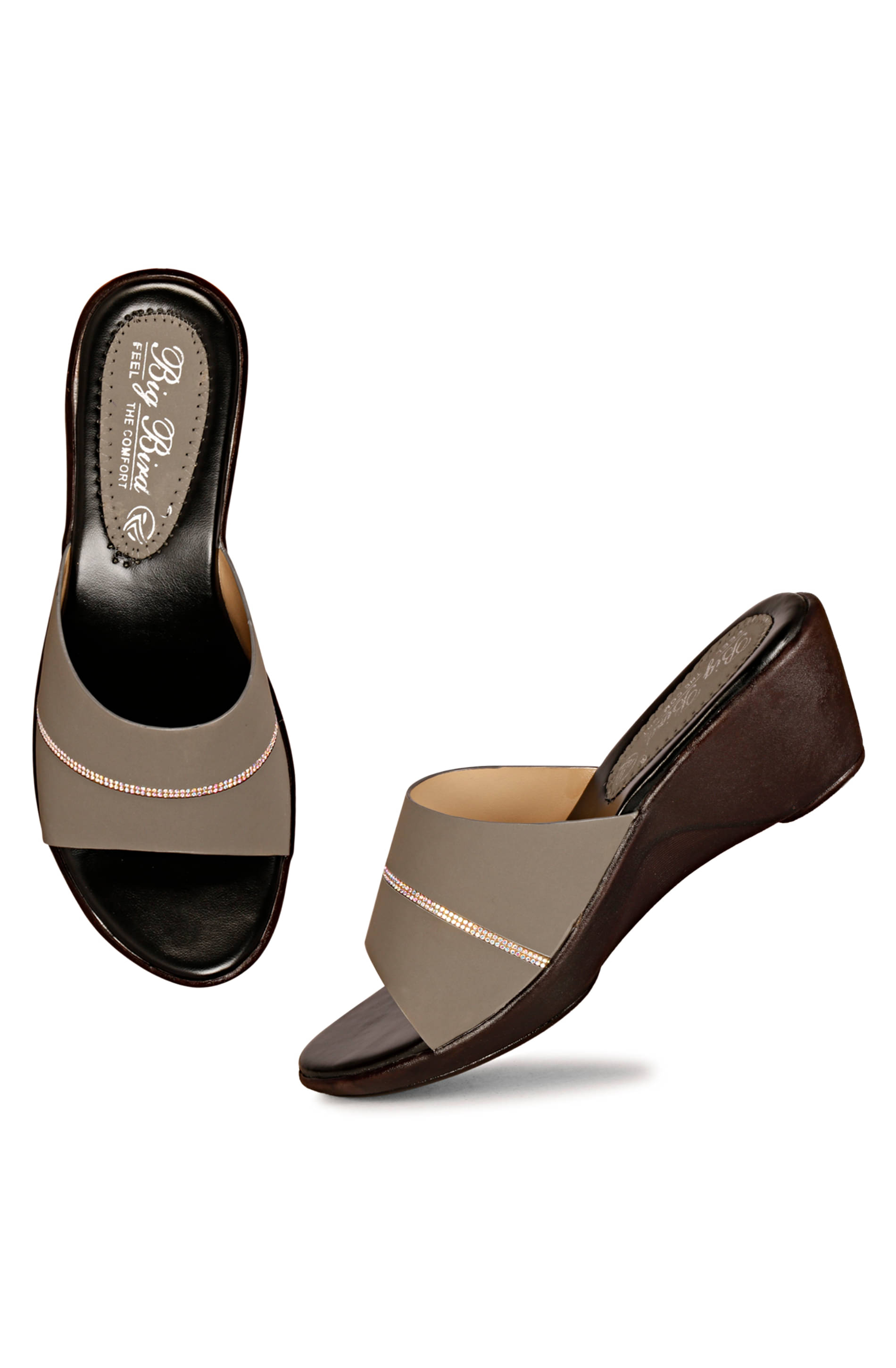 Big Bird Footwear Gray Women's Sandal Heels Big Bird Footwear Gray Women's Sandal Heels