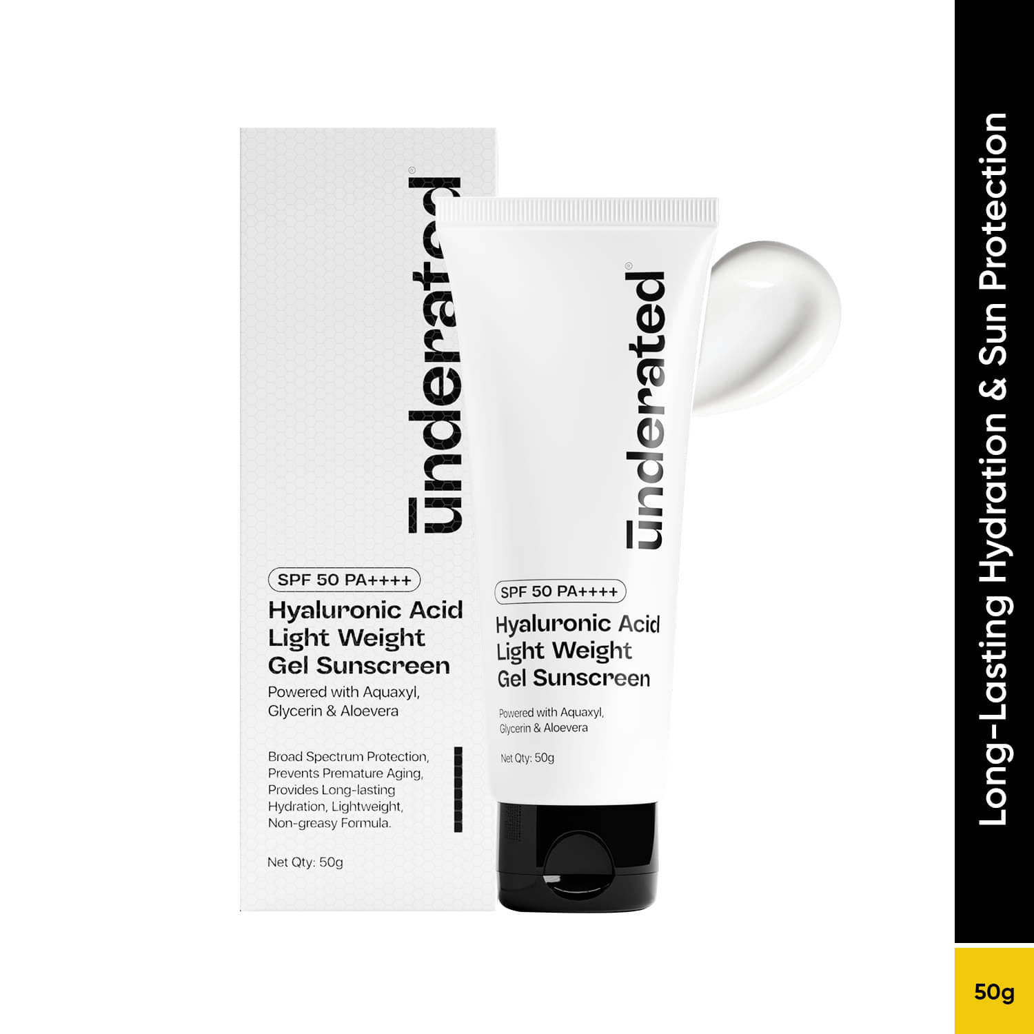     			Underated SPF 50 Sunscreen Gel For All Skin Type ( Pack of 1 )