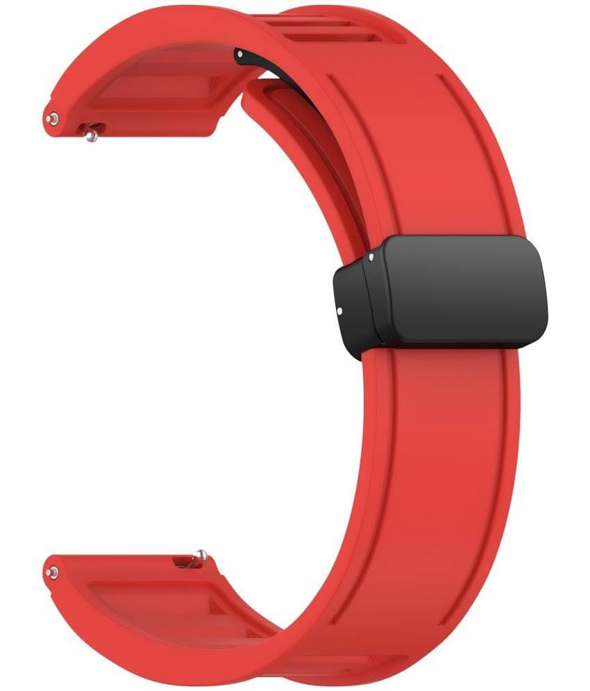 ACM Watch Strap Silicone Belt Magnetic Clasp 22mm compatible with Fire-Boltt Rocket Bsw093 Smartwatch Hook Sports Band Red ACM Watch Strap Silicone Belt Magnetic Clasp 22mm compatible with Fire-Boltt Rocket Bsw093 Smartwatch Hook Sports Band Red