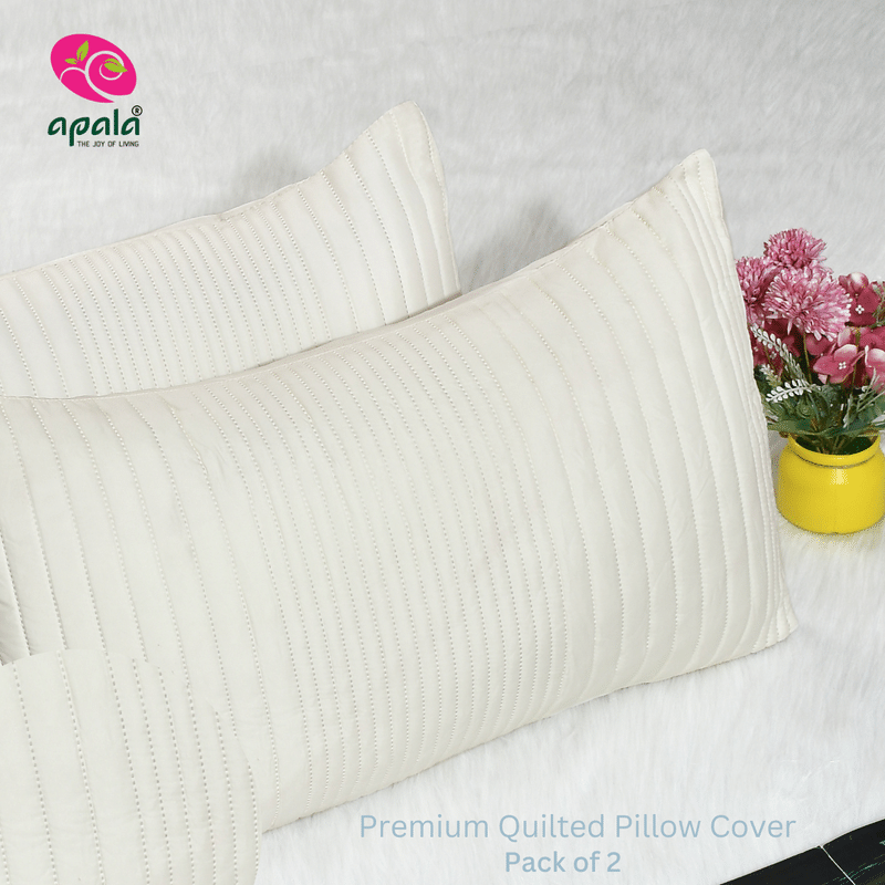     			Apala - Pack of 2 Microfiber Solid Standard Size Pillow Cover ( 68.58 cm(27) x 43.18 cm(17) ) - Cream