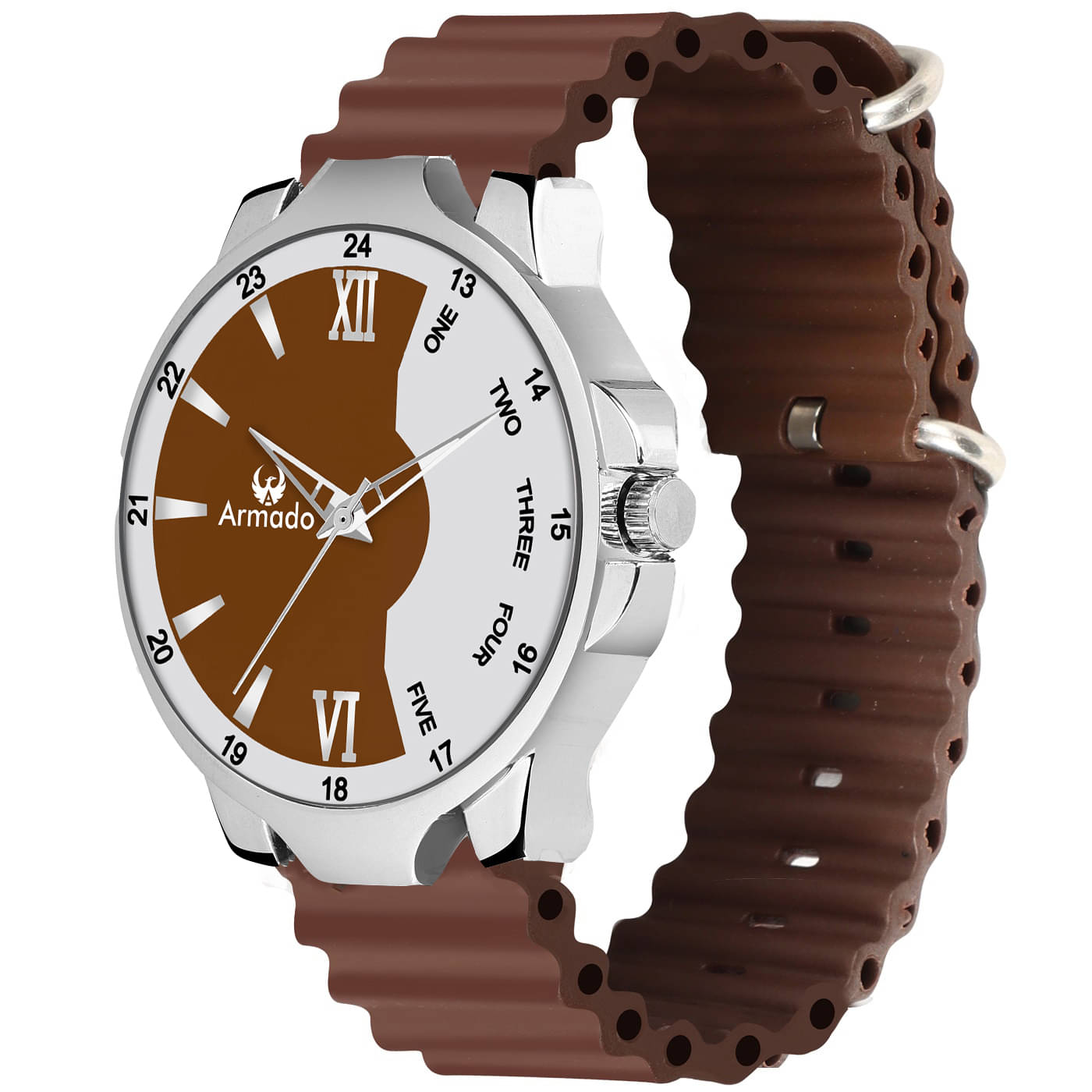    			Armado Brown Silicon Analog Men's Watch