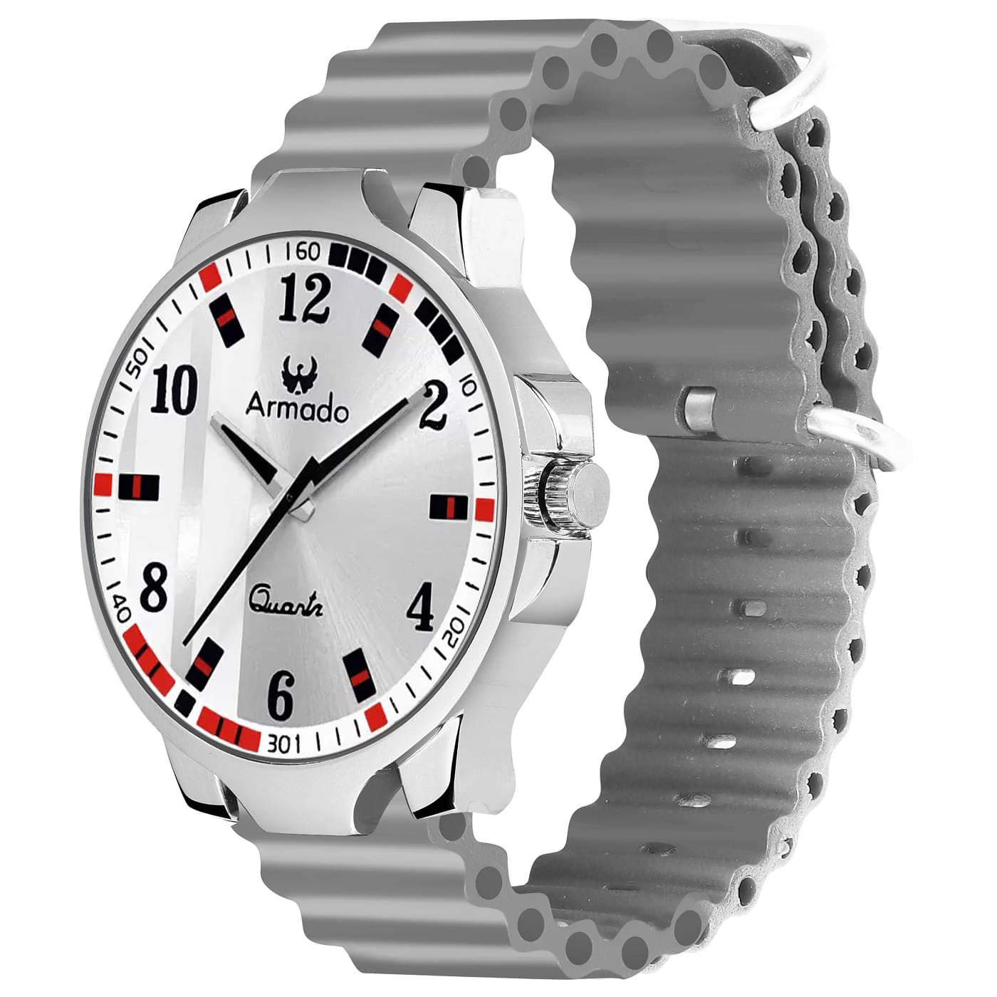     			Armado Light Grey Silicon Analog Men's Watch