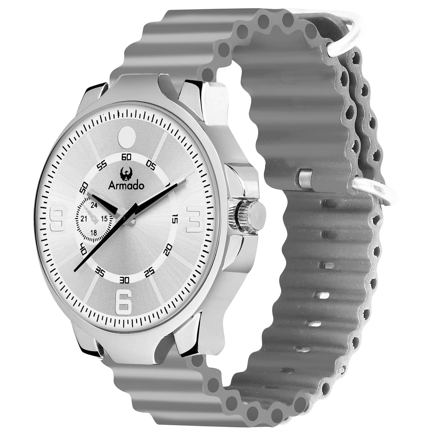     			Armado Light Grey Silicon Analog Men's Watch