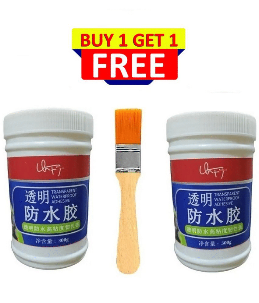 Crack Seal Glue 300gm with Brush Transparent Waterproof Glue for Roof Leakage Crack Seal Agent Roof Water Leakage Solution Water Proof Glue Transparent Glue Waterproofing for Pipe Wall Tiles Crack Seal Glue 300gm with Brush Transparent Waterproof Glue for Roof Leakage Crack Seal Agent Roof Water Leakage Solution Water Proof Glue Transparent Glue Waterproofing for Pipe Wall Tiles