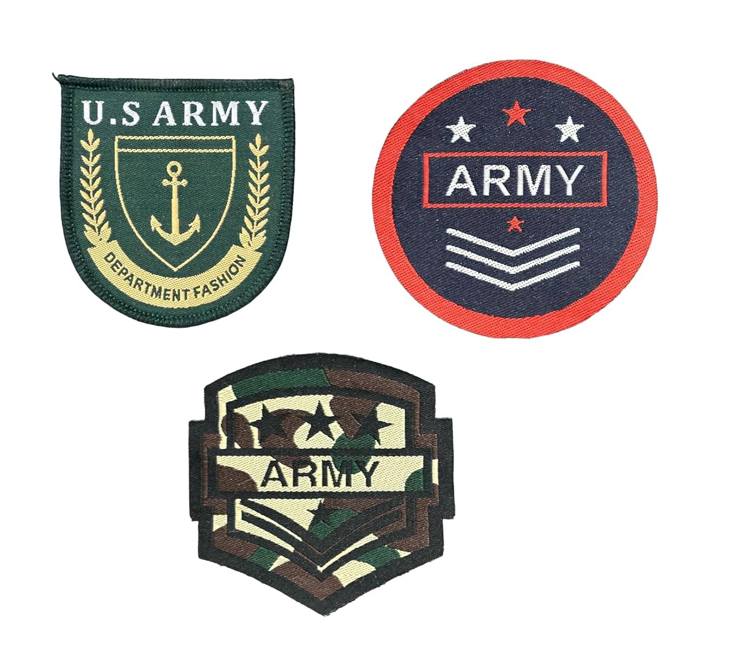 Embroidered Sew on Patches Combo Small for Clothes Jackets Pants Jeans Bags Boutique Multicolour Different Printed Stitching Patches Set of 3 Patches New 2024 (Combo of 3 Army Patches New 2024) Embroidered Sew on Patches Combo Small for Clothes Jackets Pants Jeans Bags Boutique Multicolour Different Printed Stitching Patches Set of 3 Patches New 2024 (Combo of 3 Army Patches New 2024)