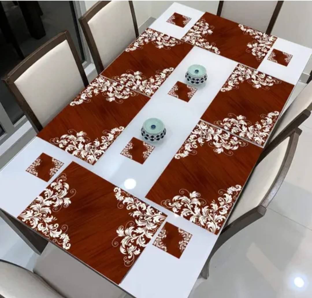 GEPNING PVC Abstract Table Mats ( 44 cm x 30 cm ) Pack of 6 - Multi GEPNING PVC Abstract Table Mats ( 44 cm x 30 cm ) Pack of 6 - Multi