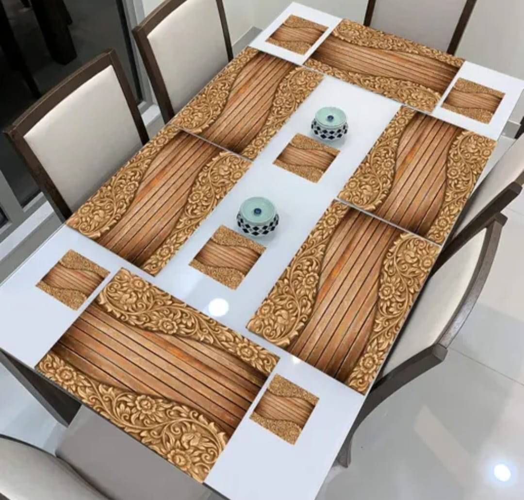 GEPNING PVC Abstract Table Mats ( 44 cm x 30 cm ) Pack of 6 - Multi GEPNING PVC Abstract Table Mats ( 44 cm x 30 cm ) Pack of 6 - Multi