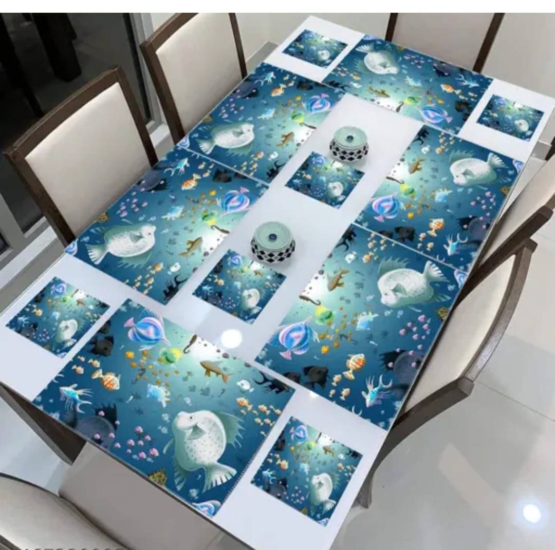     			GEPNING PVC Abstract Table Mats ( 44 cm x 30 cm ) Pack of 6 - Multi