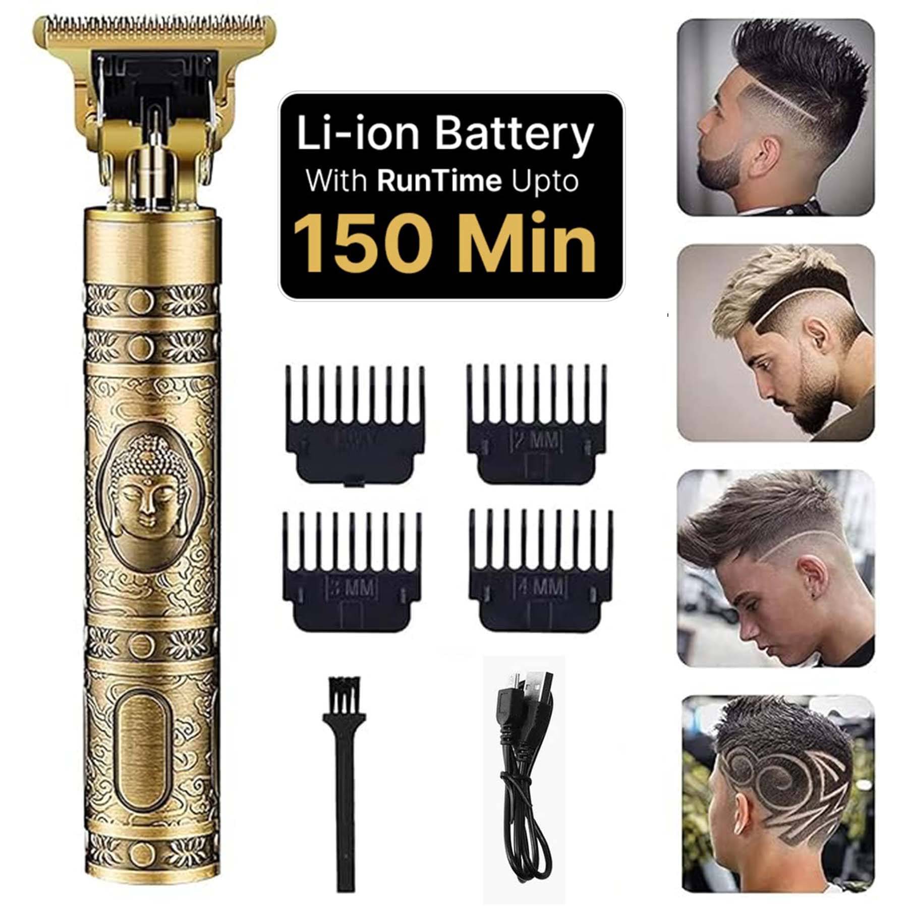     			Intimify Hair/Beard Trimmer Gold Corded,Cordless Beard Trimmer With 150 minutes Runtime