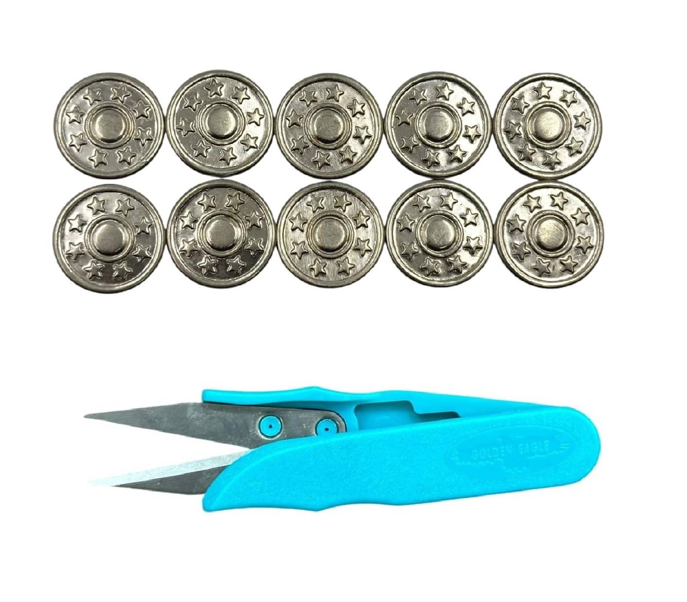     			Jeans Button Pins Combo Set for Jackets, Denim Shirts etc. 17mm & 1 Color Cutter