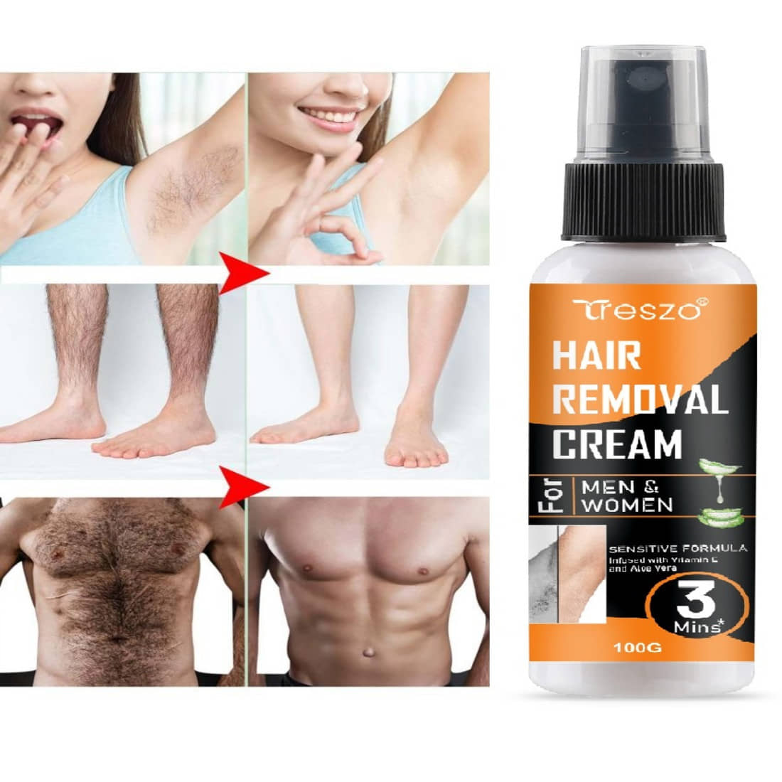 Treszo Natural Hair Removal Cream for Men & Women 100 ( Pack of 1 )