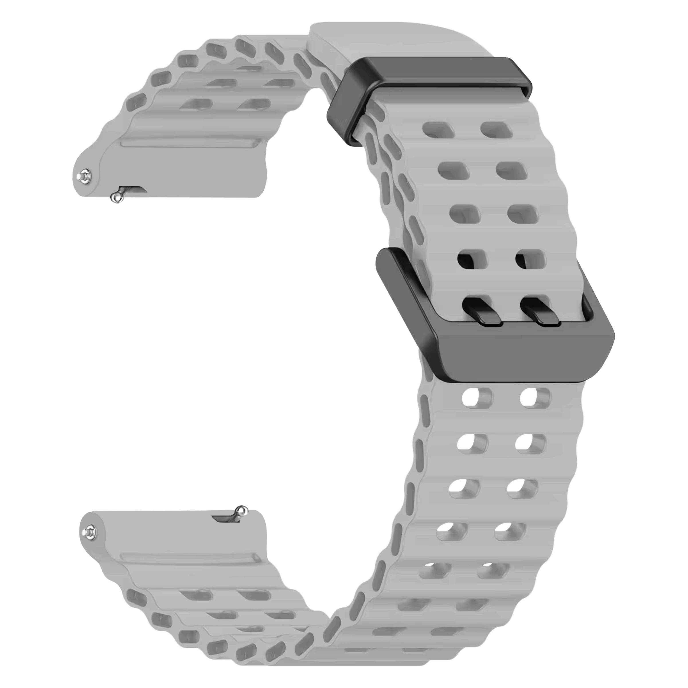     			ACM Watch Strap Silicone Belt 20mm compatible with Fire-Boltt Ninja 2 Max Bsw022 Smartwatch Sports Classic Band Grey