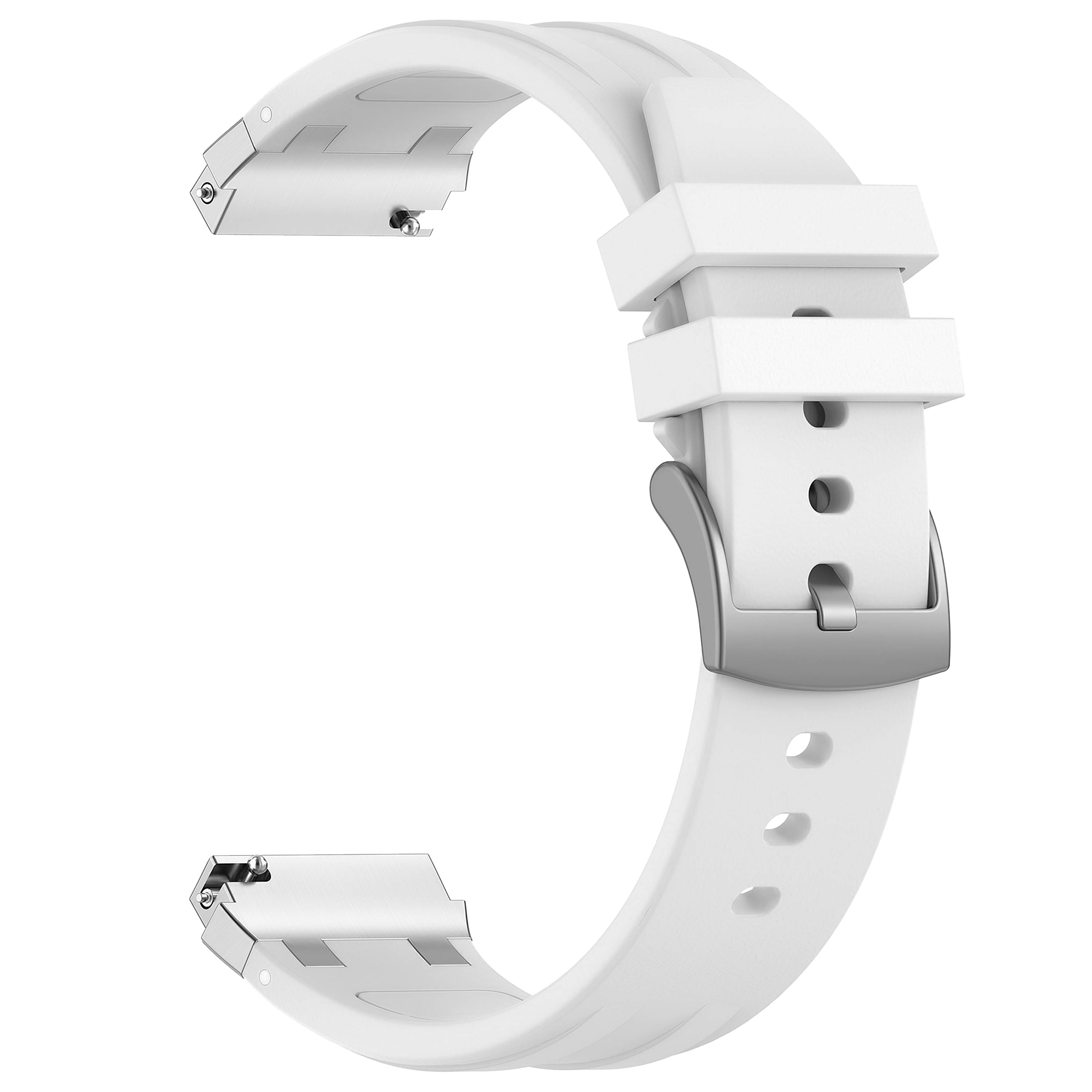     			ACM Watch Strap Silicone Belt 20mm compatible with Zebronics Zeb-Fit5220ch Smartwatch Metal Hook Band White