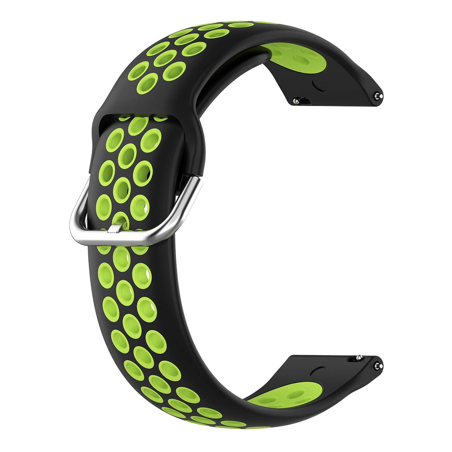 ACM Watch Strap Silicone Belt 22mm compatible with Noise Noisefit Fuse Smartwatch Breatheable Dual Color Dot Band Black with Green ACM Watch Strap Silicone Belt 22mm compatible with Noise Noisefit Fuse Smartwatch Breatheable Dual Color Dot Band Black with Green