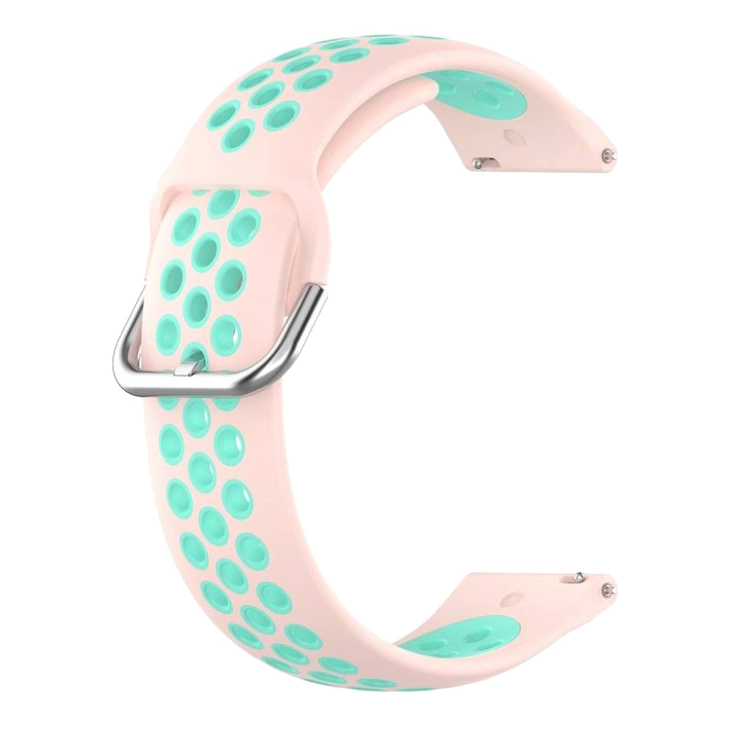     			ACM Watch Strap Silicone Belt 22mm compatible with Noise Noisefit Crew Pro Smartwatch Breatheable Dual Color Dot Band Pink with Blue