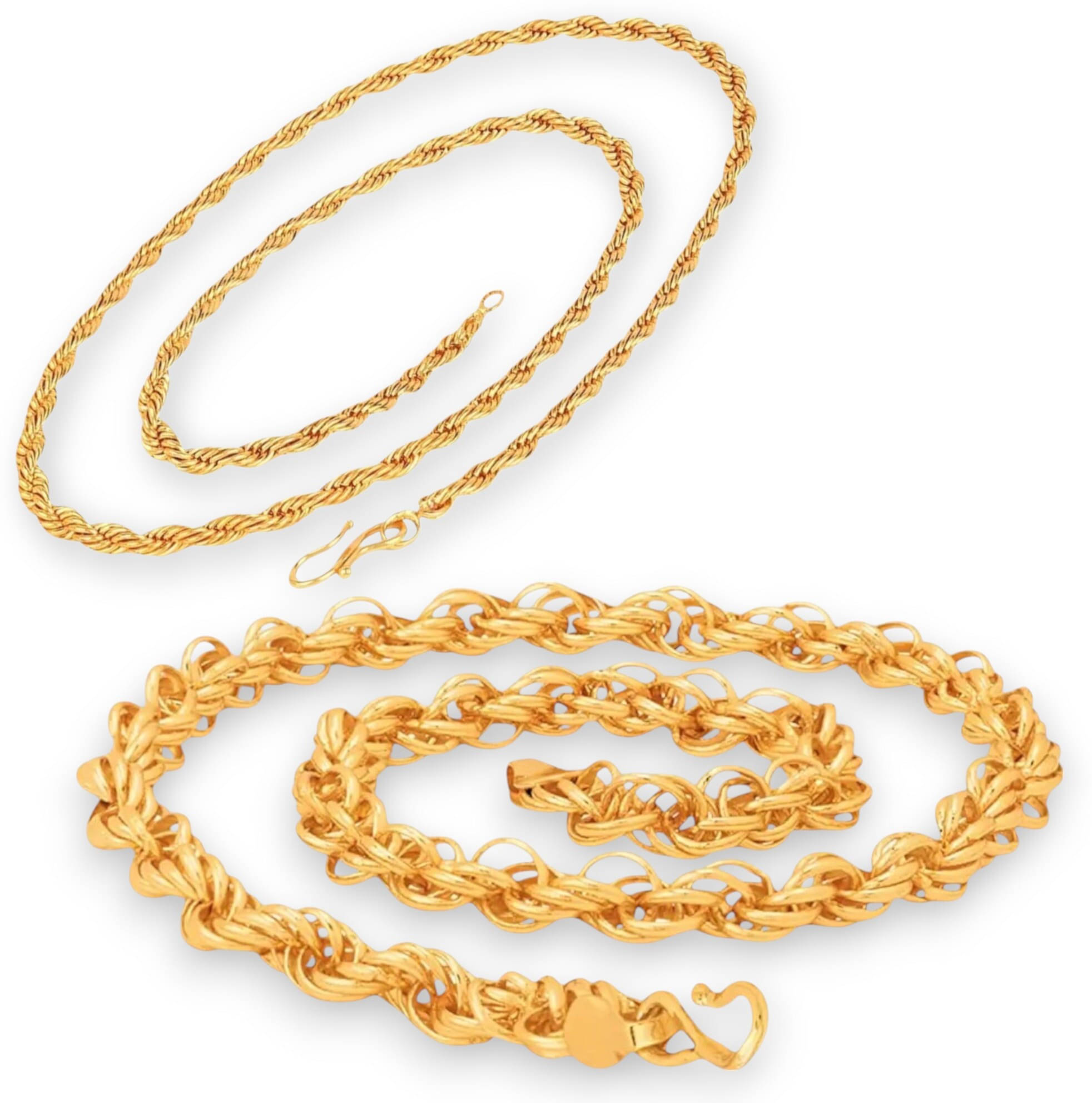 AKLINA Gold Plated Chains Combo ( Set of 2 )     			AKLINA Gold Plated Chains Combo ( Set of 2 )