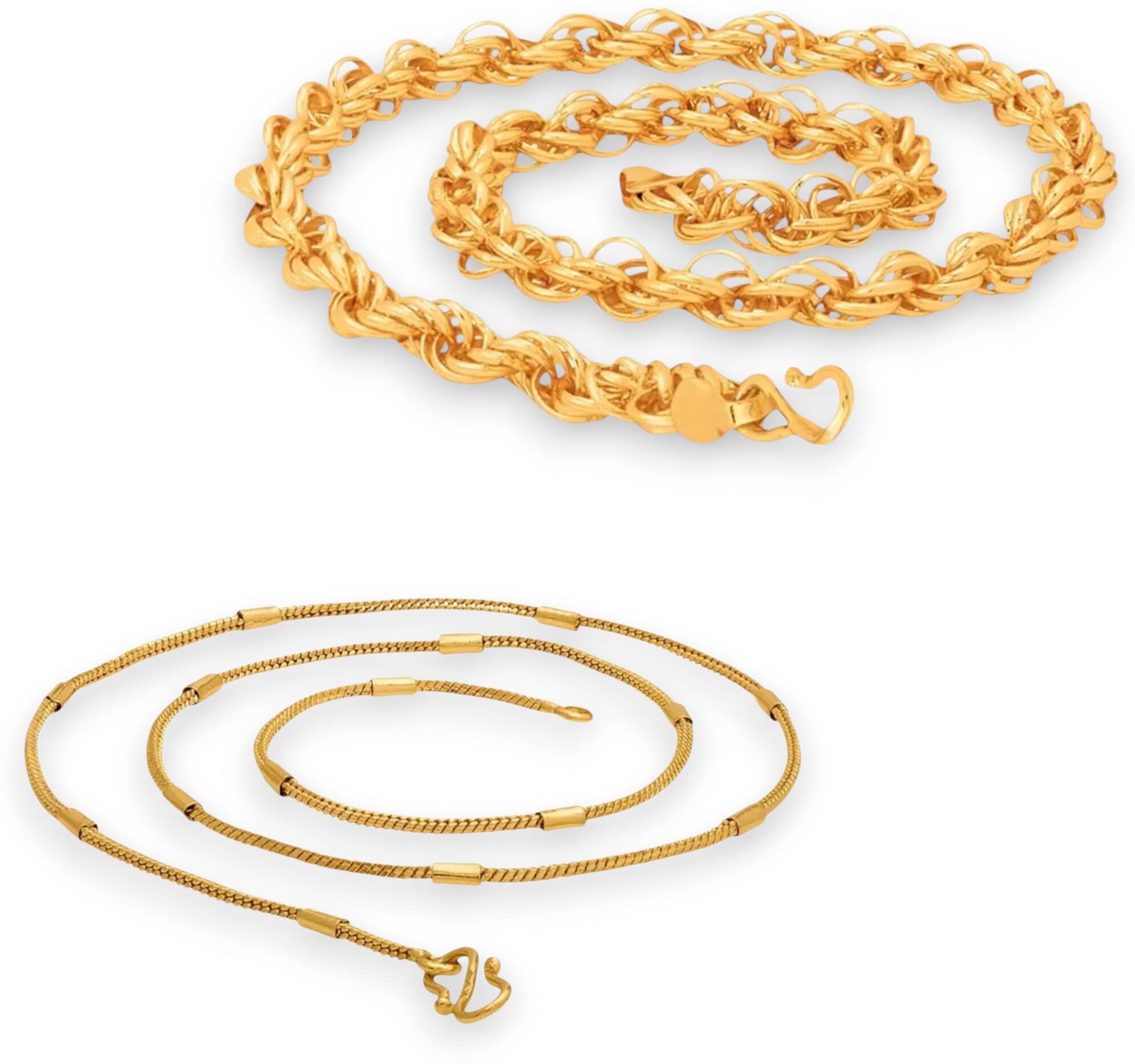     			AKLINA Gold Plated Chains Combo ( Set of 2 )