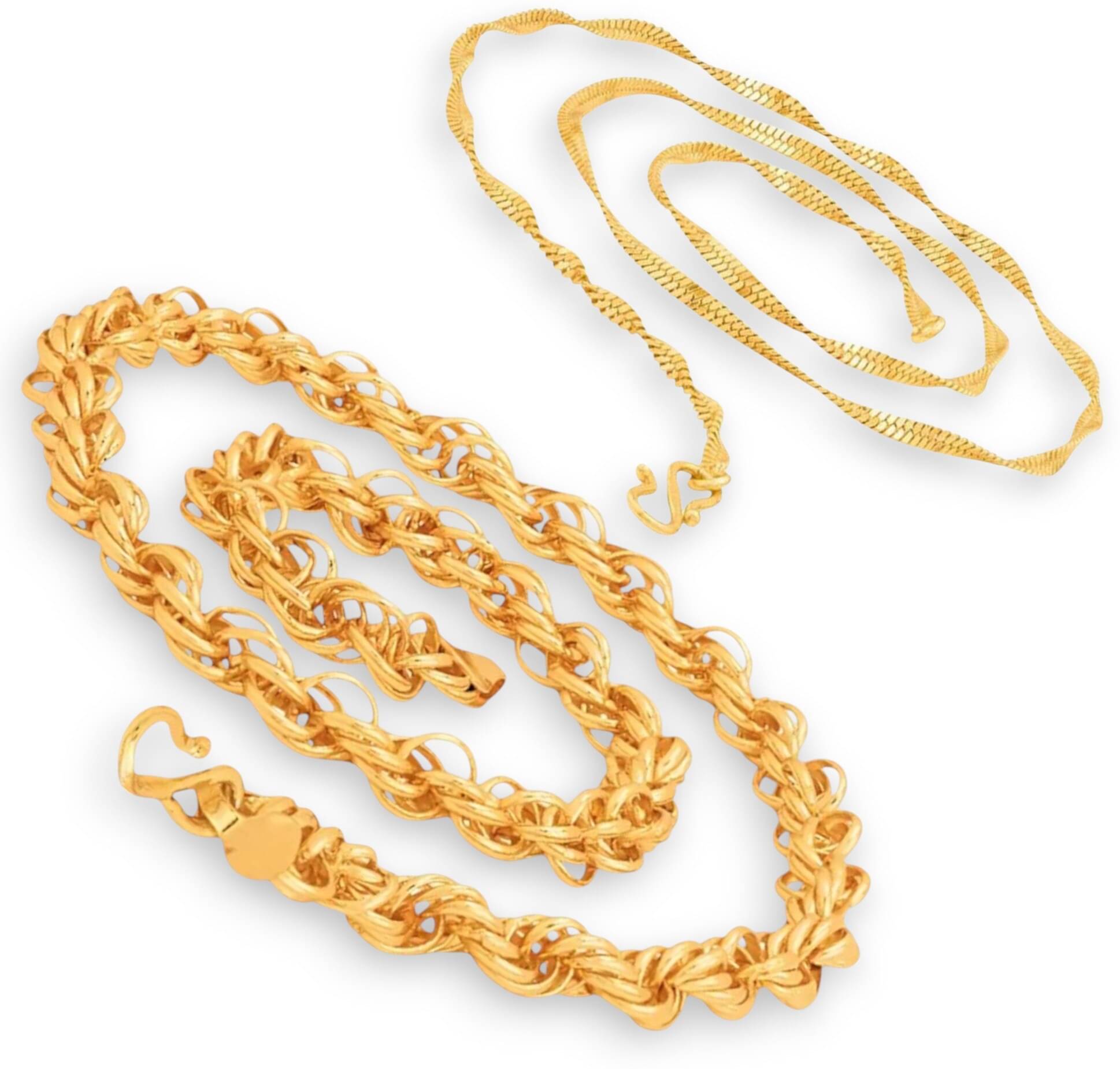 AKLINA Gold Plated Chains Combo ( Set of 2 )     			AKLINA Gold Plated Chains Combo ( Set of 2 )