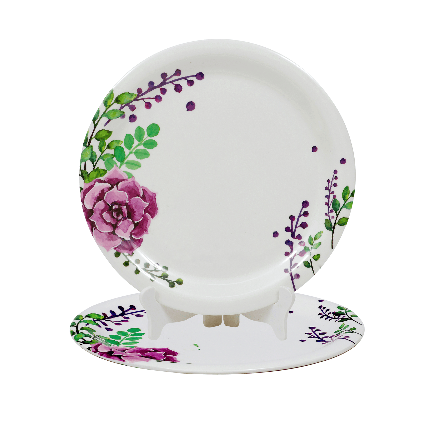     			ARIYA 2 Pcs Melamine White Full Plate