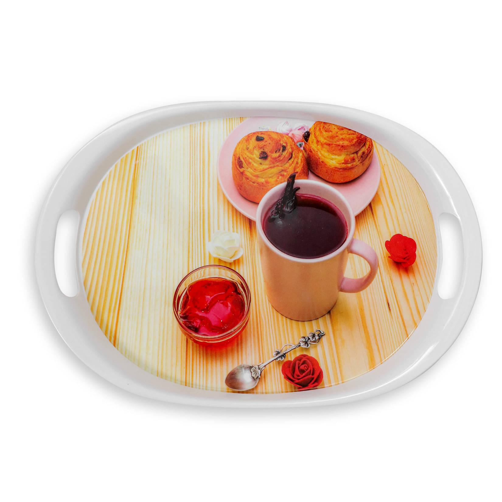     			ARIYA ARI-AT-550-M10-PC-1 Printed Melamine Serving Plate 500 ml Multicolor ( Set of 1 )