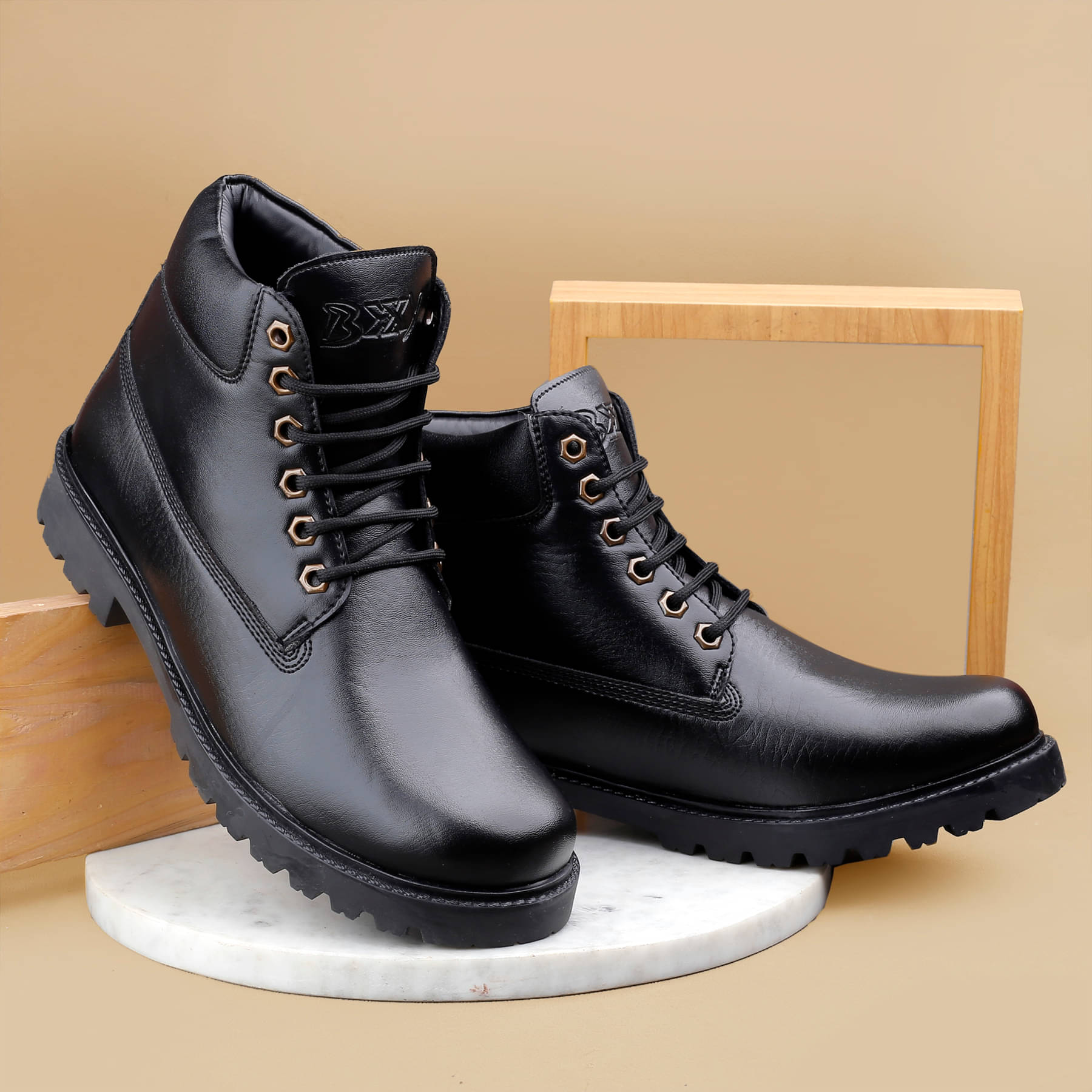     			BXXY Black Men's Formal Boots