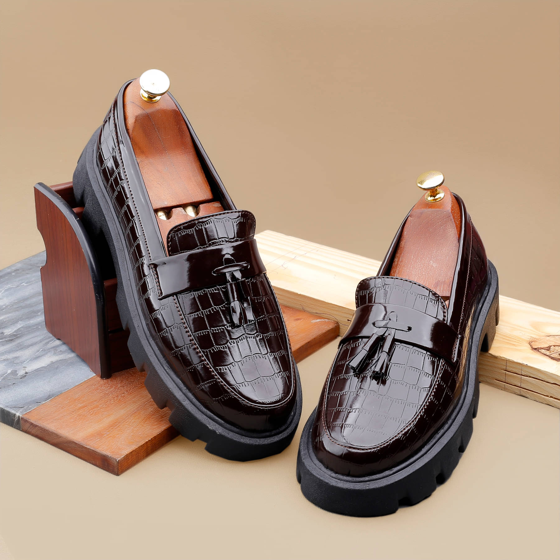     			BXXY Casual Tessel Sneaker Slip-On Brown Men's Slip-on Shoes