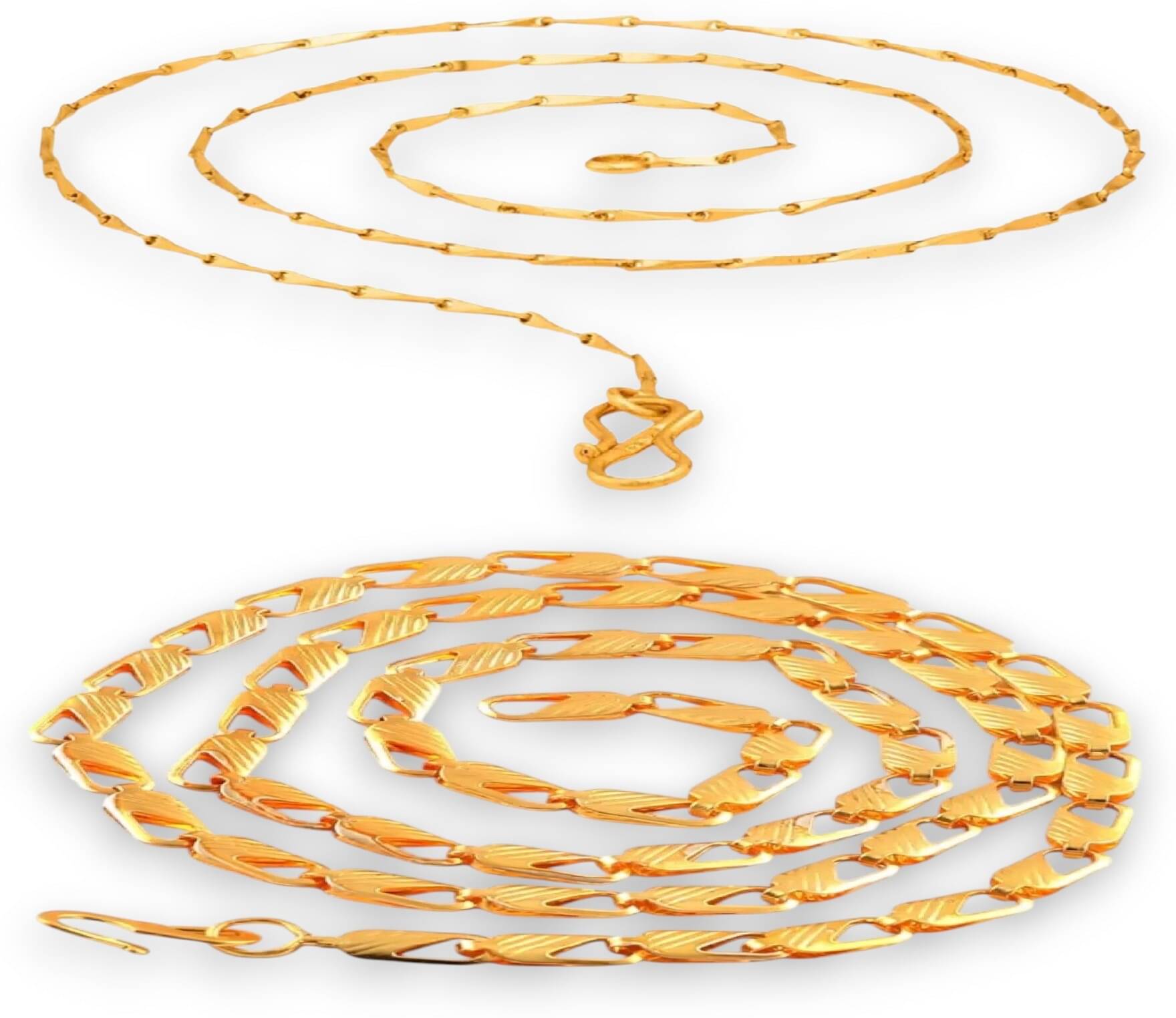     			Charms Gold Plated Chains Combo ( Set of 2 )