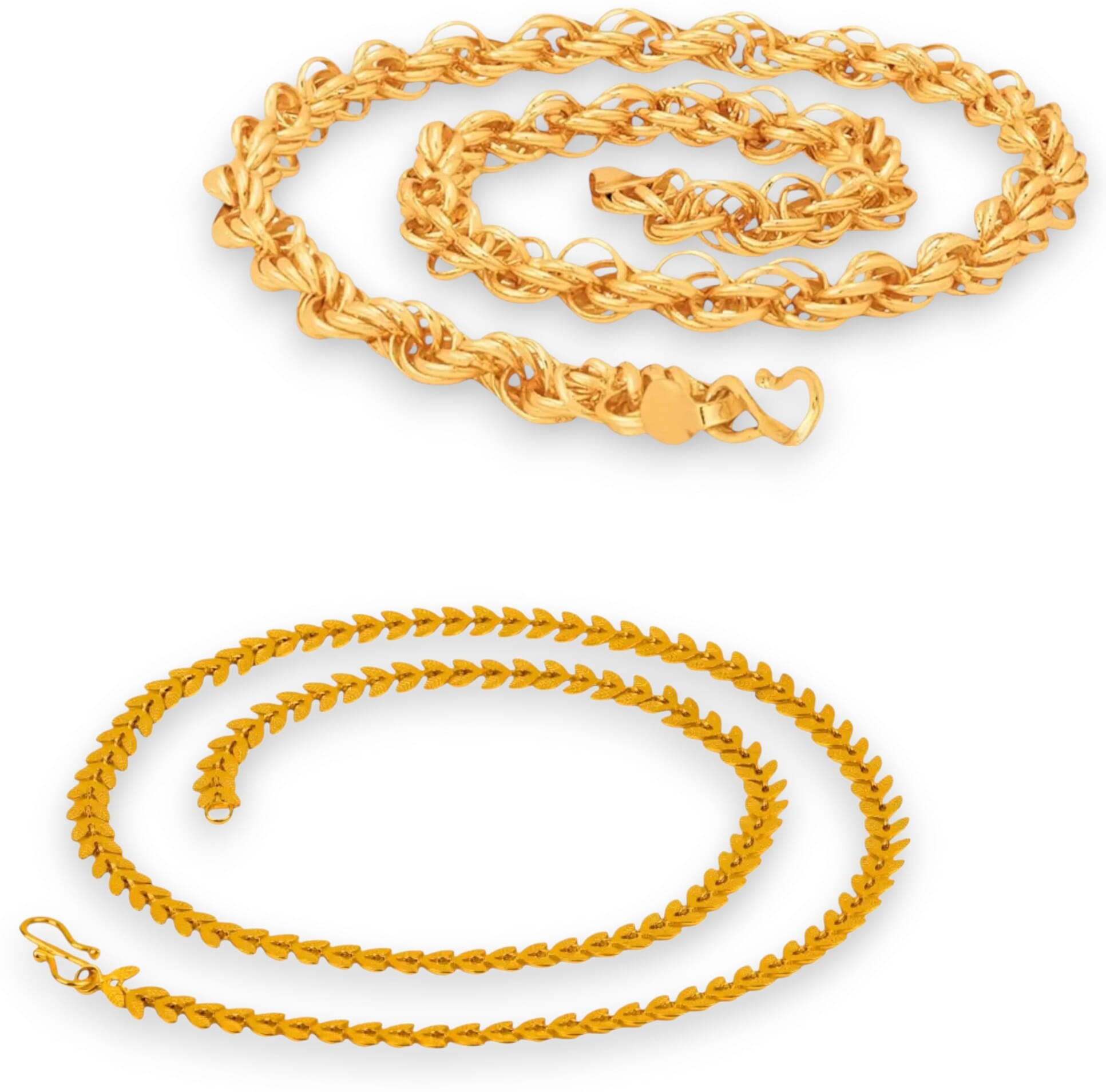     			Charms Gold Plated Chains Combo ( Set of 2 )