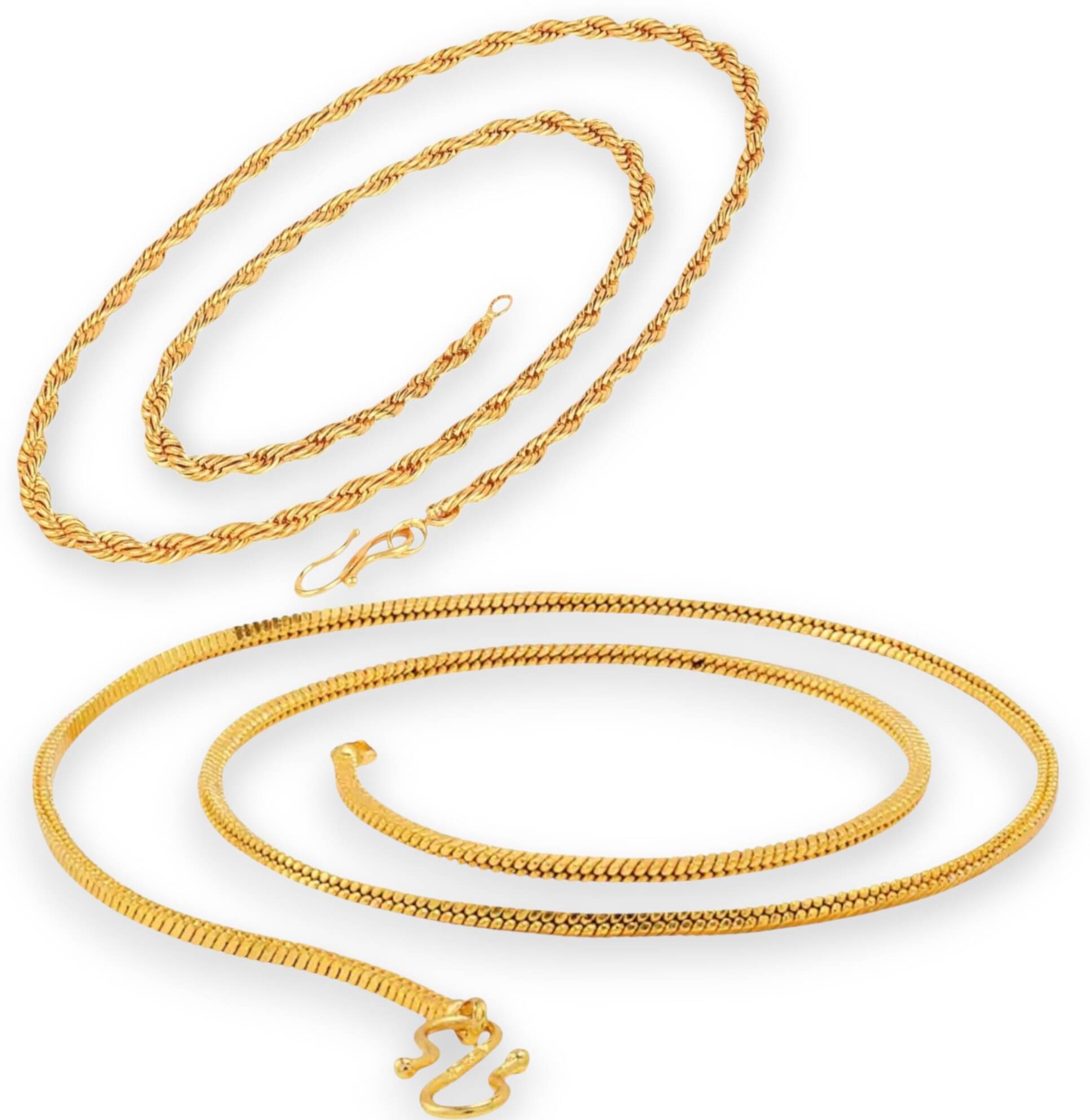    			Charms Gold Plated Chains Combo ( Set of 2 )