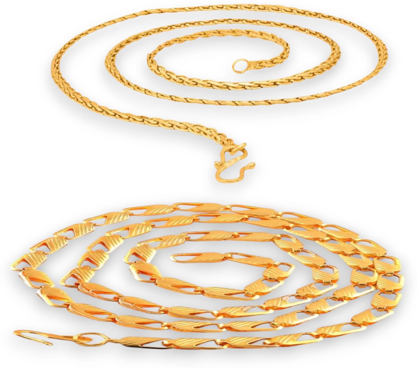     			Charms Gold Plated Chains Combo ( Set of 2 )