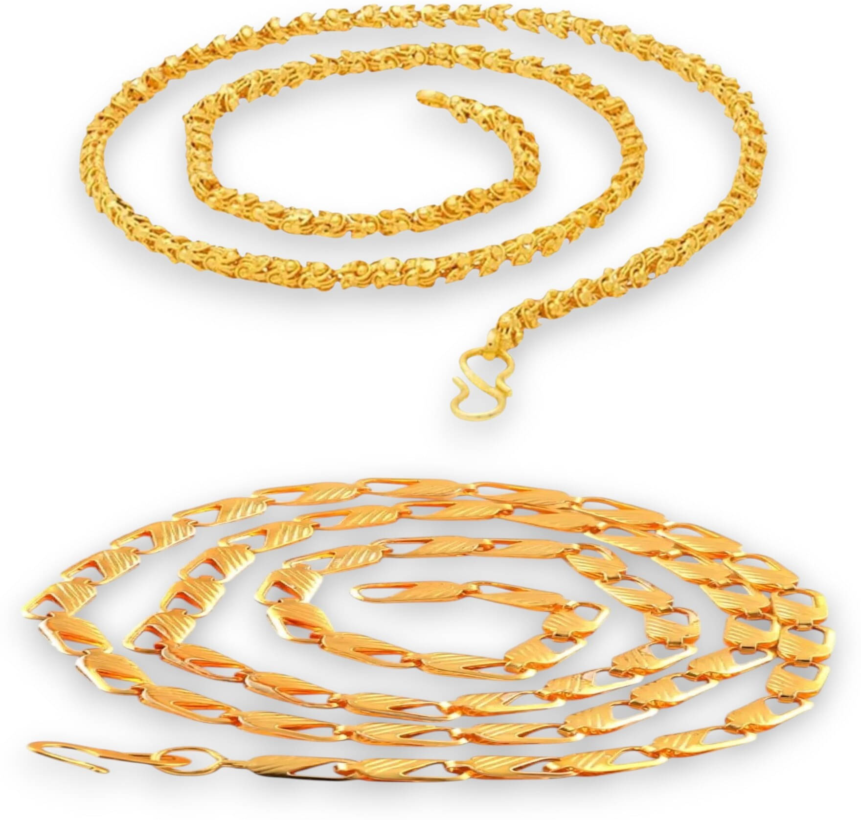     			Charms Gold Plated Chains Combo ( Set of 2 )