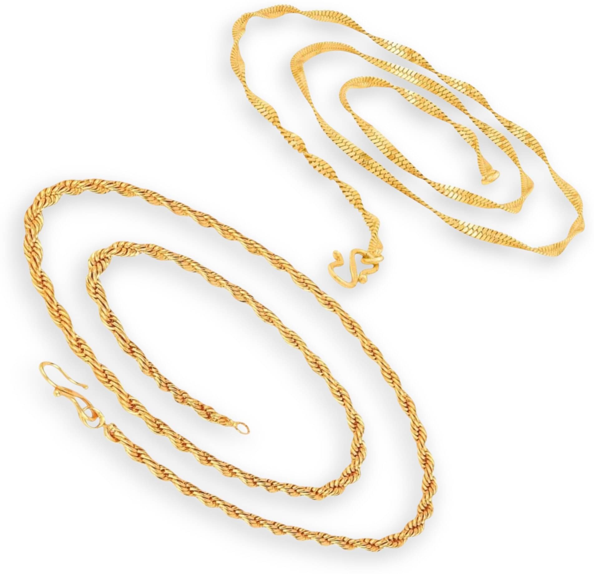     			Charms Gold Plated Chains Combo ( Set of 2 )