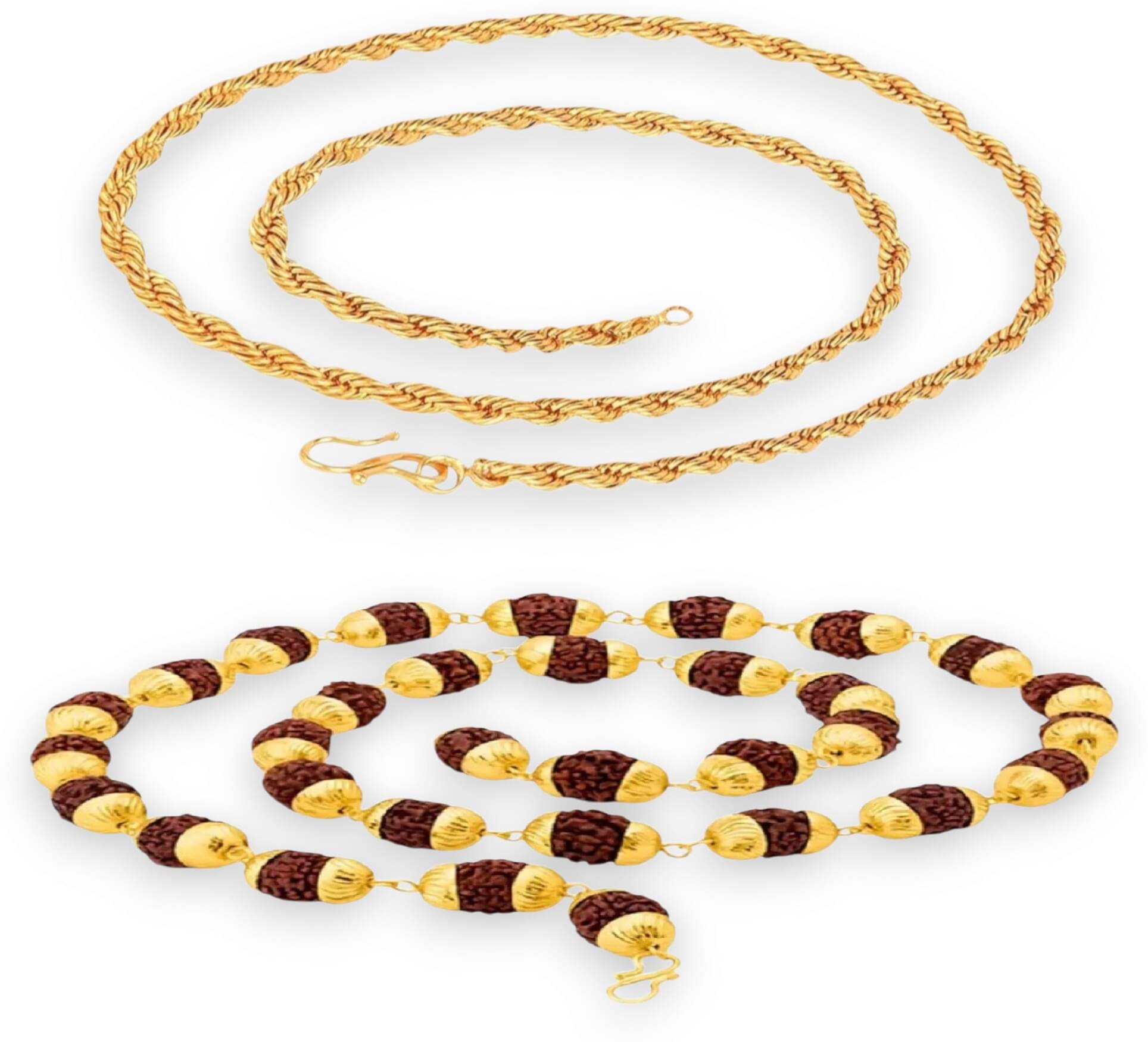     			Charms Gold Plated Chains Combo ( Set of 2 )