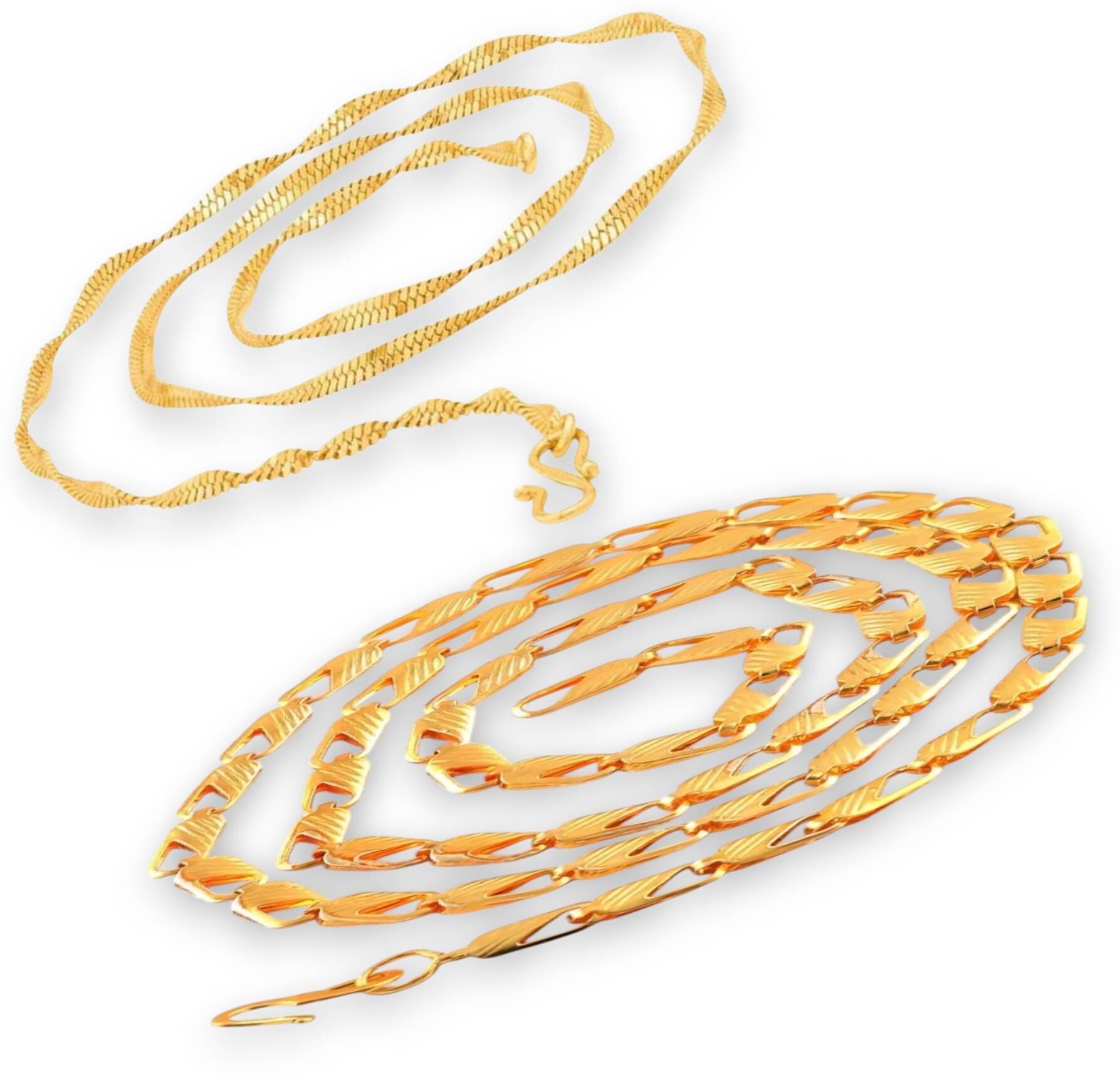     			Charms Gold Plated Chains Combo ( Set of 2 )