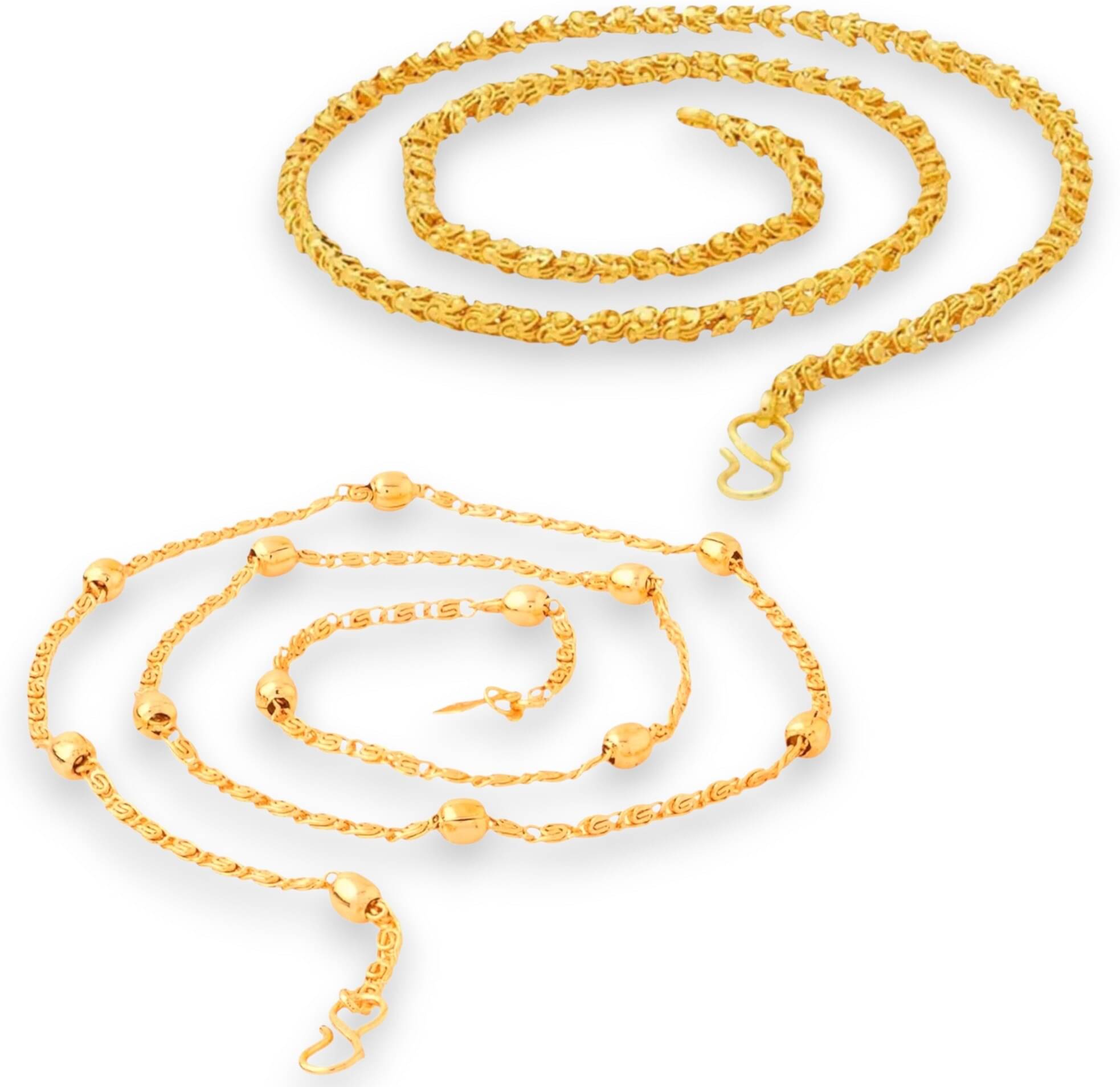 Charms Gold Plated Chains Combo ( Set of 2 ) Charms Gold Plated Chains Combo ( Set of 2 )