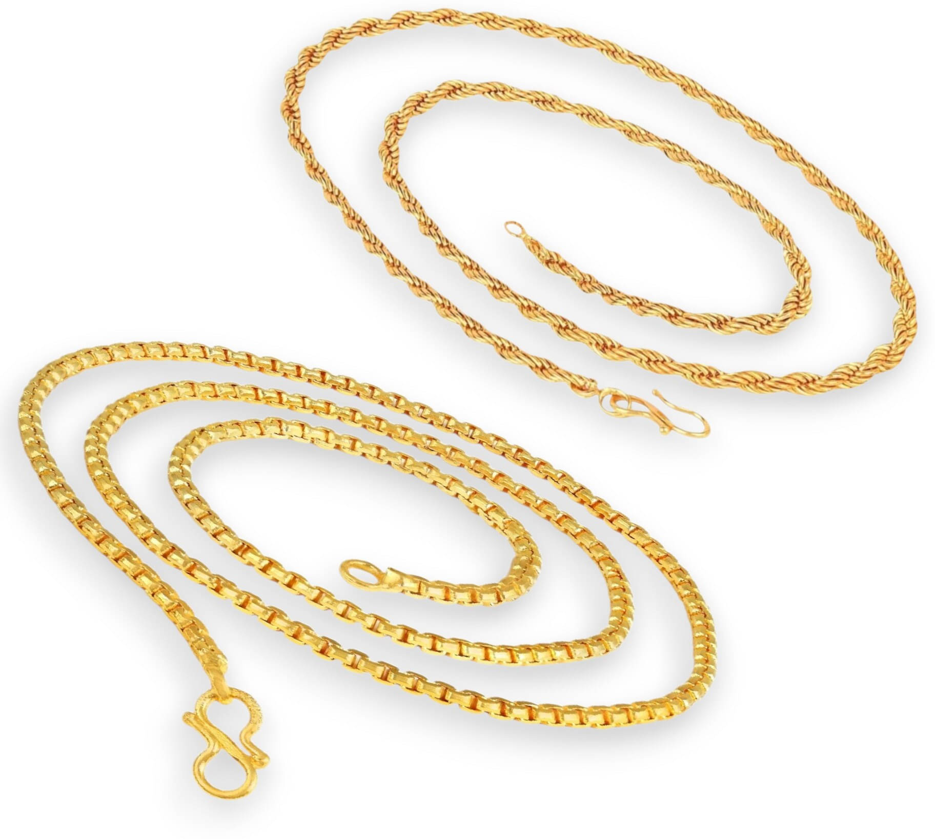     			Charms Gold Plated Chains Combo ( Set of 2 )