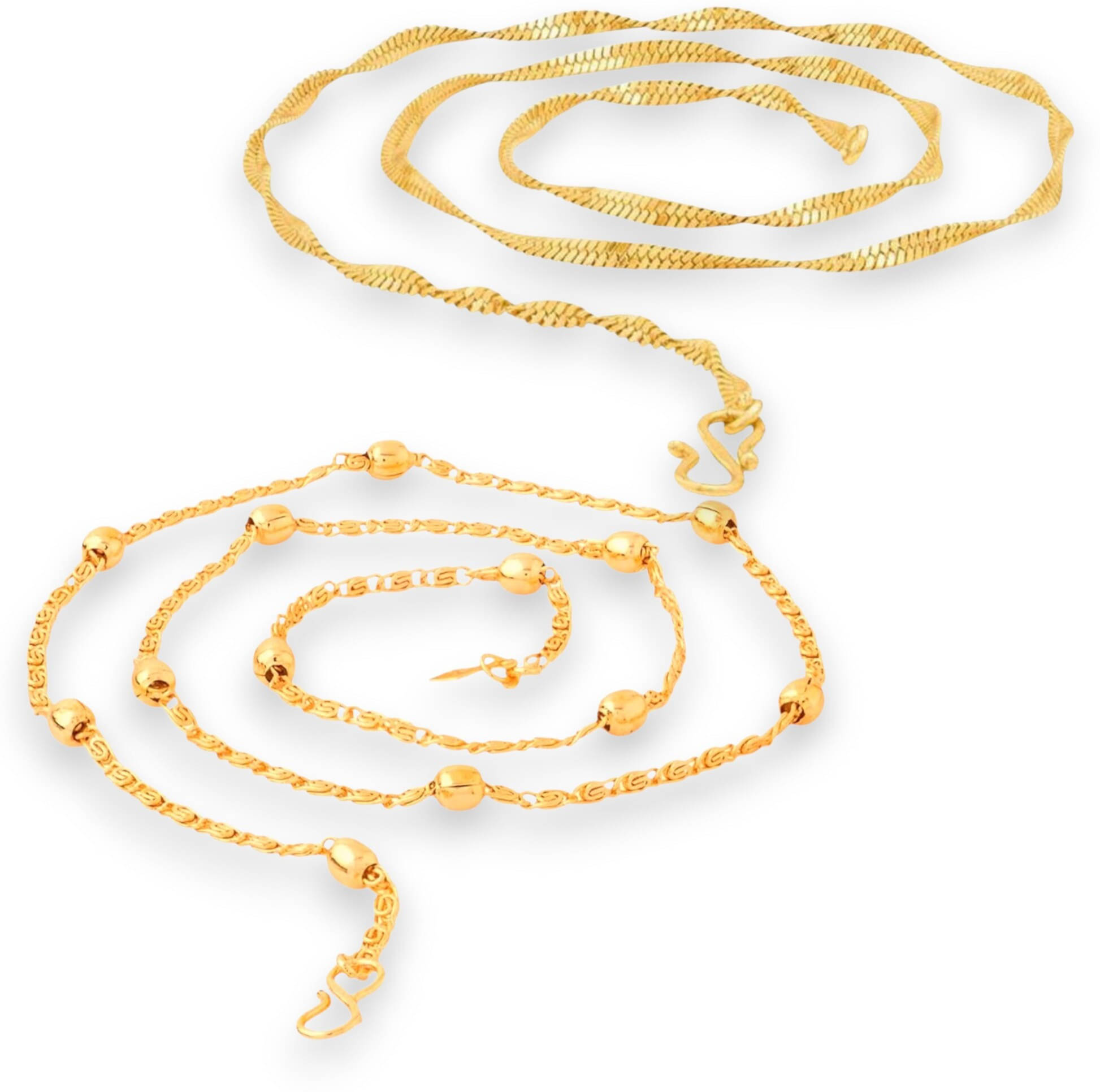 Charms Gold Plated Chains Combo ( Set of 2 ) Charms Gold Plated Chains Combo ( Set of 2 )
