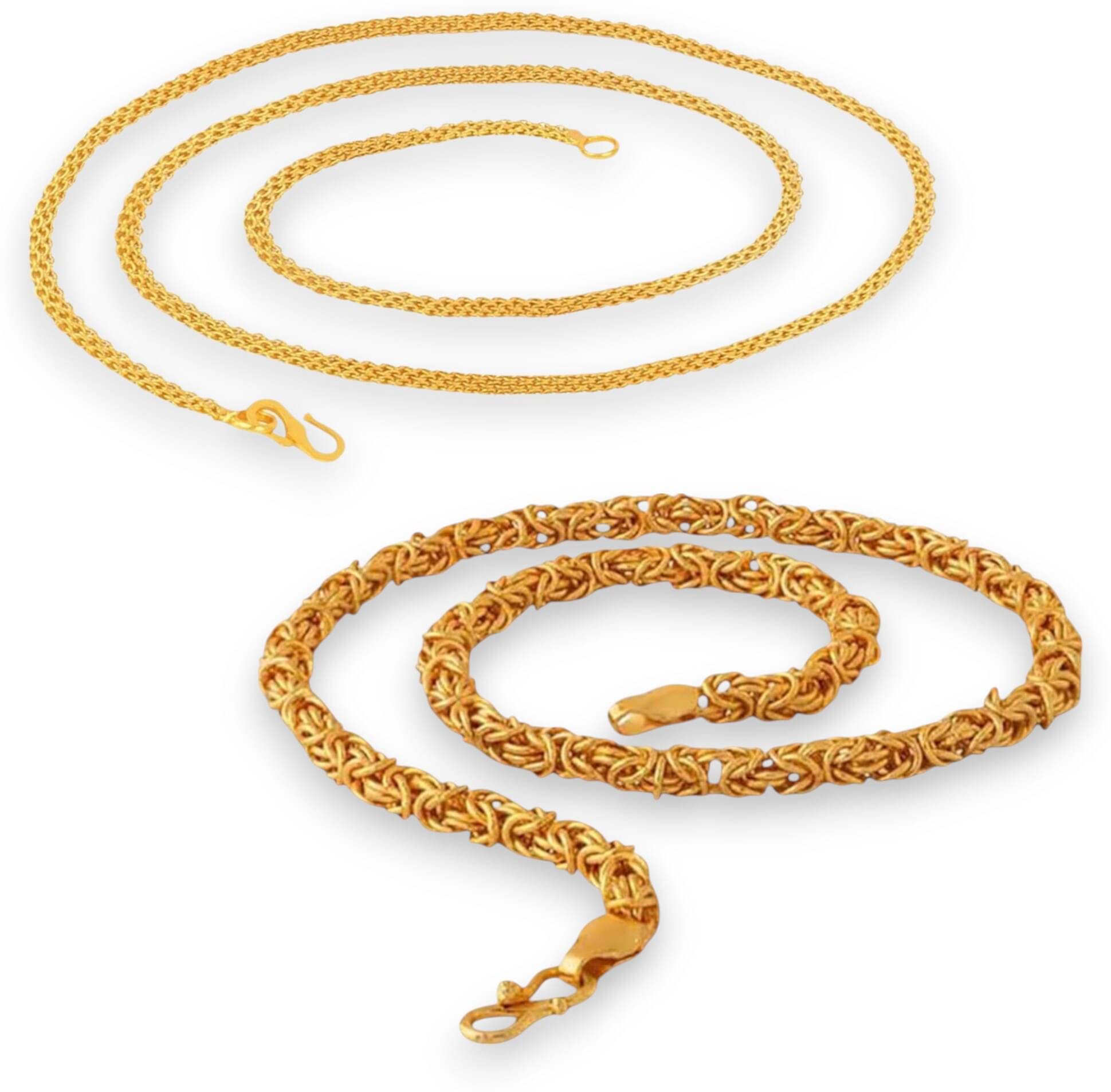     			Charms Gold Plated Chains Combo ( Set of 2 )