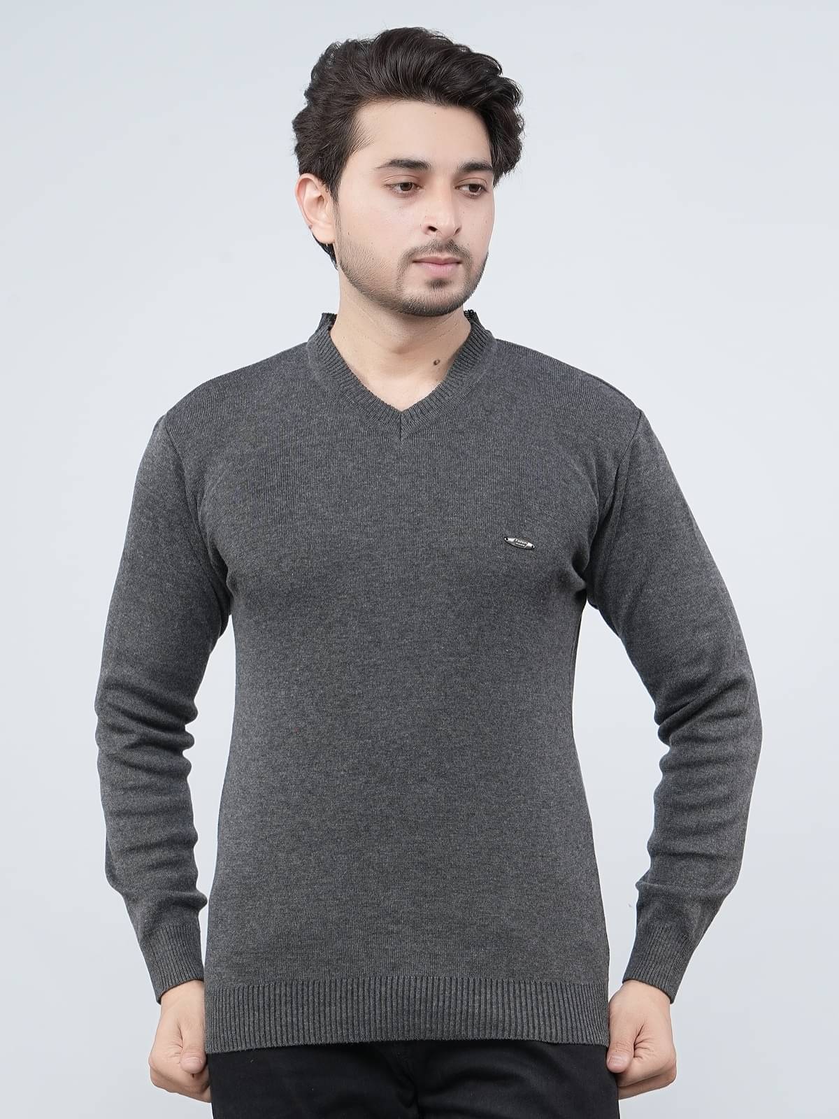 FEVERFEW Cotton Blend V-Neck Men's Full Sleeves Pullover Sweater - Multicolor ( Pack of 1 )     			FEVERFEW Cotton Blend V-Neck Men's Full Sleeves Pullover Sweater - Multicolor ( Pack of 1 )