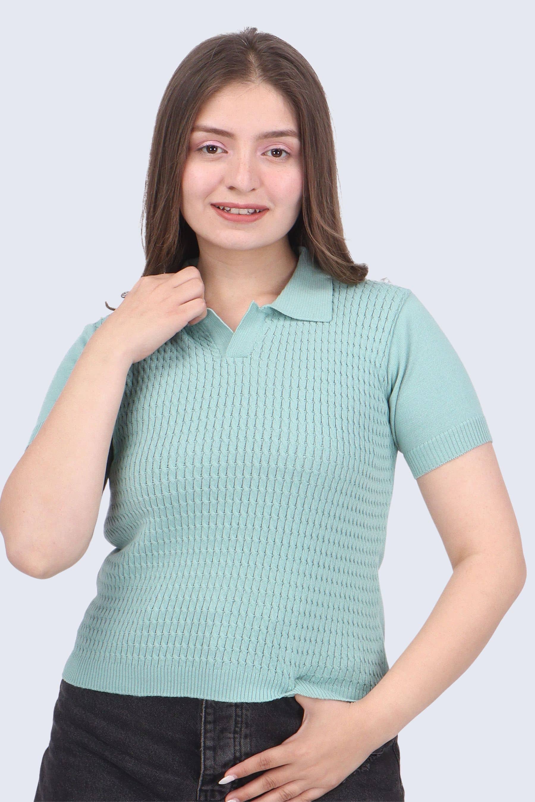 FEVERFEW Women's Cotton Regular Top ( Light Grey )